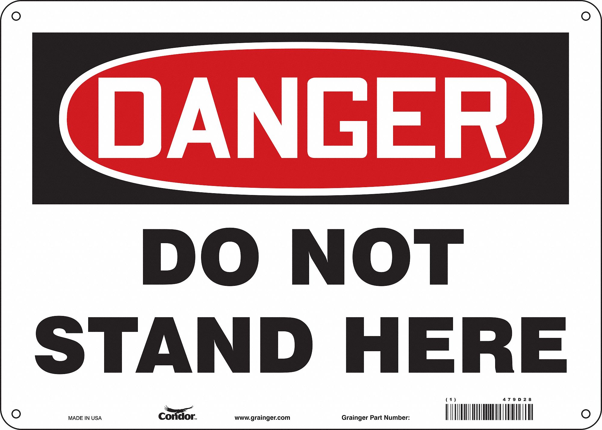 Safety Sign, 10 in x 14 in, Aluminum