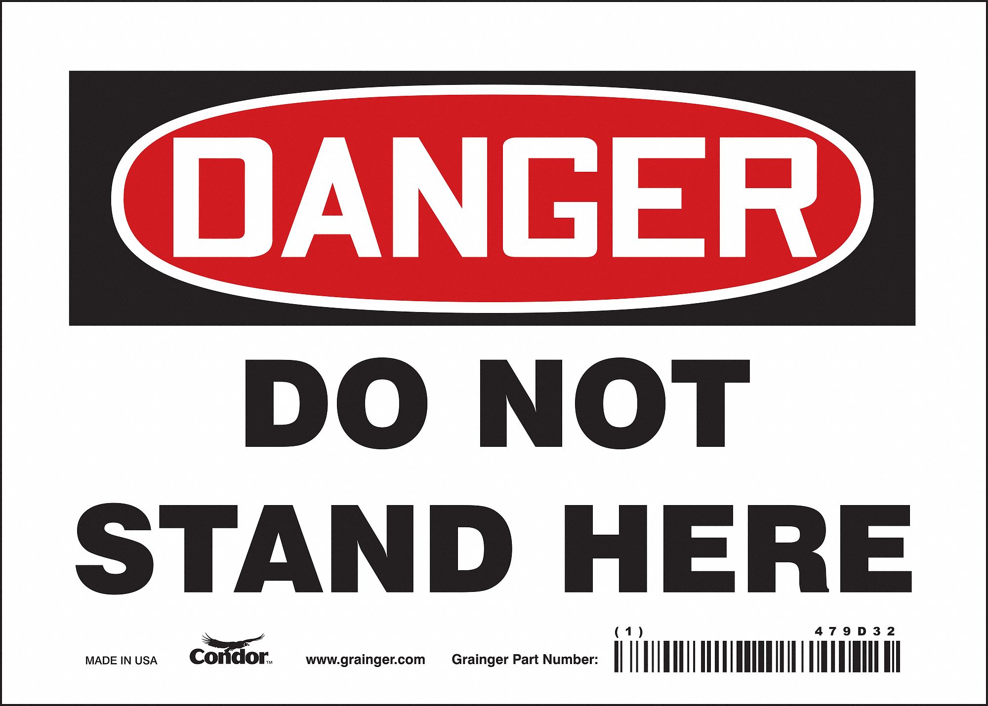 Safety Sign, 5 in x 7 in, Vinyl