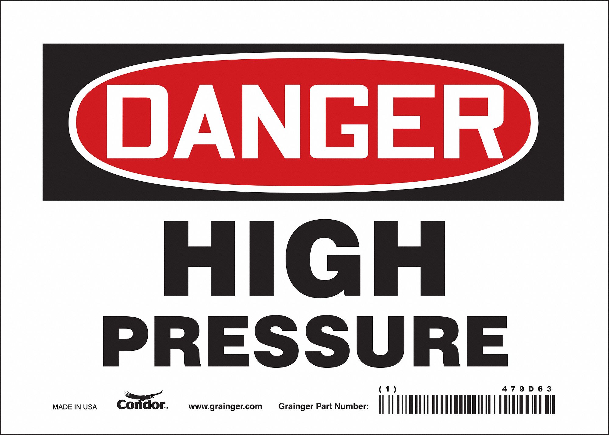 Safety Sign: Vinyl, Adhesive Sign Mounting, 5 in x 7 in Nominal Sign Size, Not Retroreflective