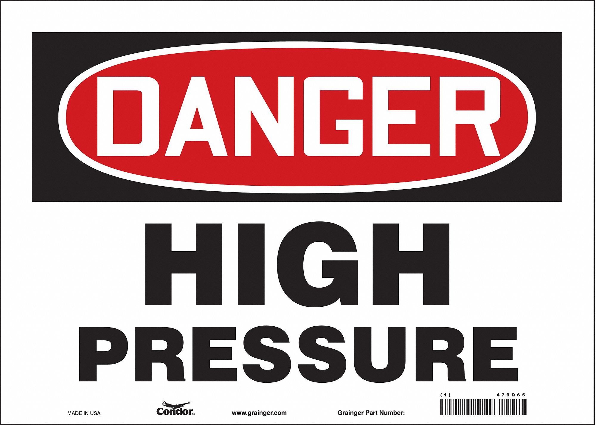 Safety Sign: Vinyl, Adhesive Sign Mounting, 10 in x 14 in Nominal Sign Size, Not Retroreflective