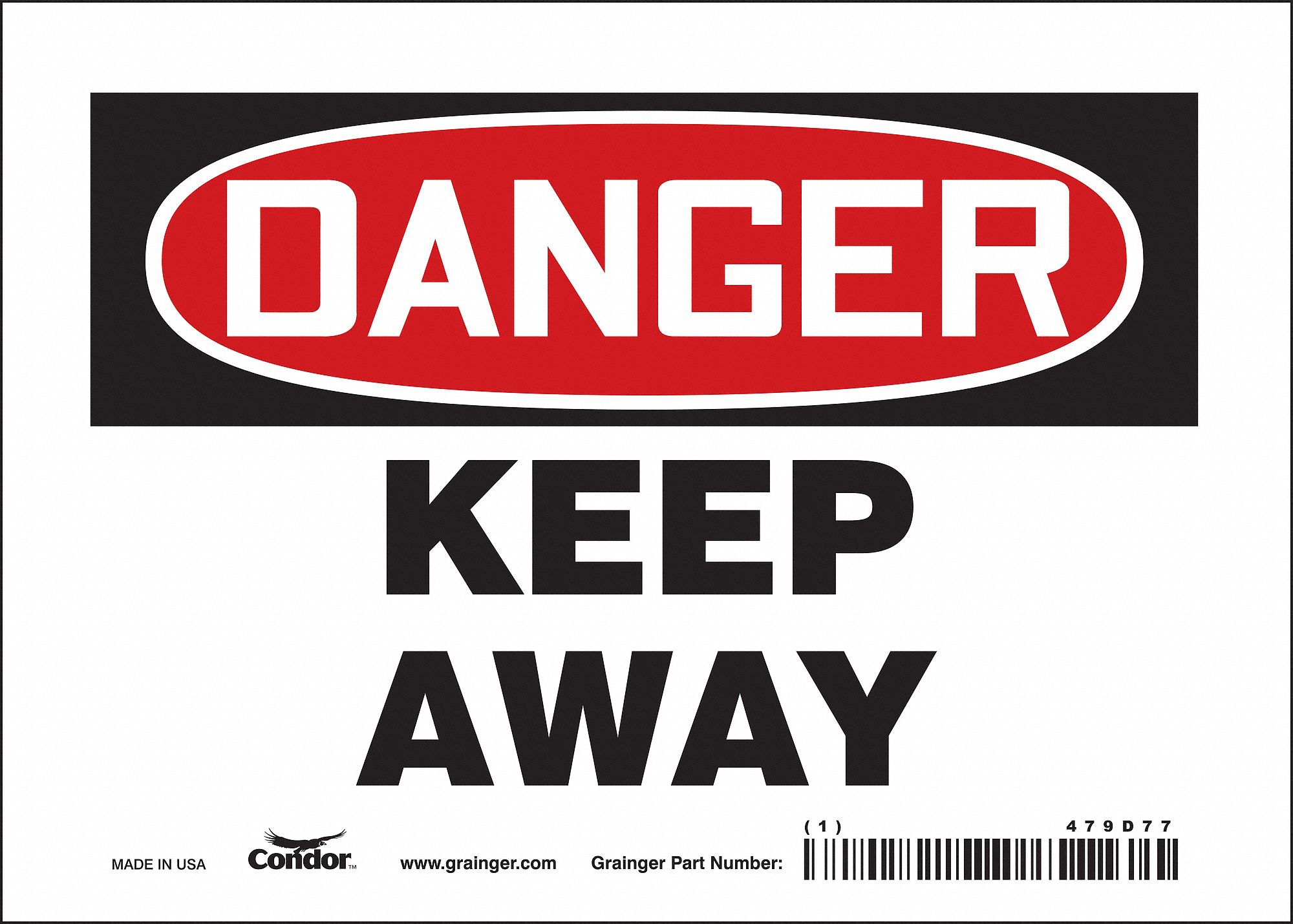 Safety Sign: Vinyl, Adhesive Sign Mounting, 5 in x 7 in Nominal Sign Size, Not Retroreflective, Wall