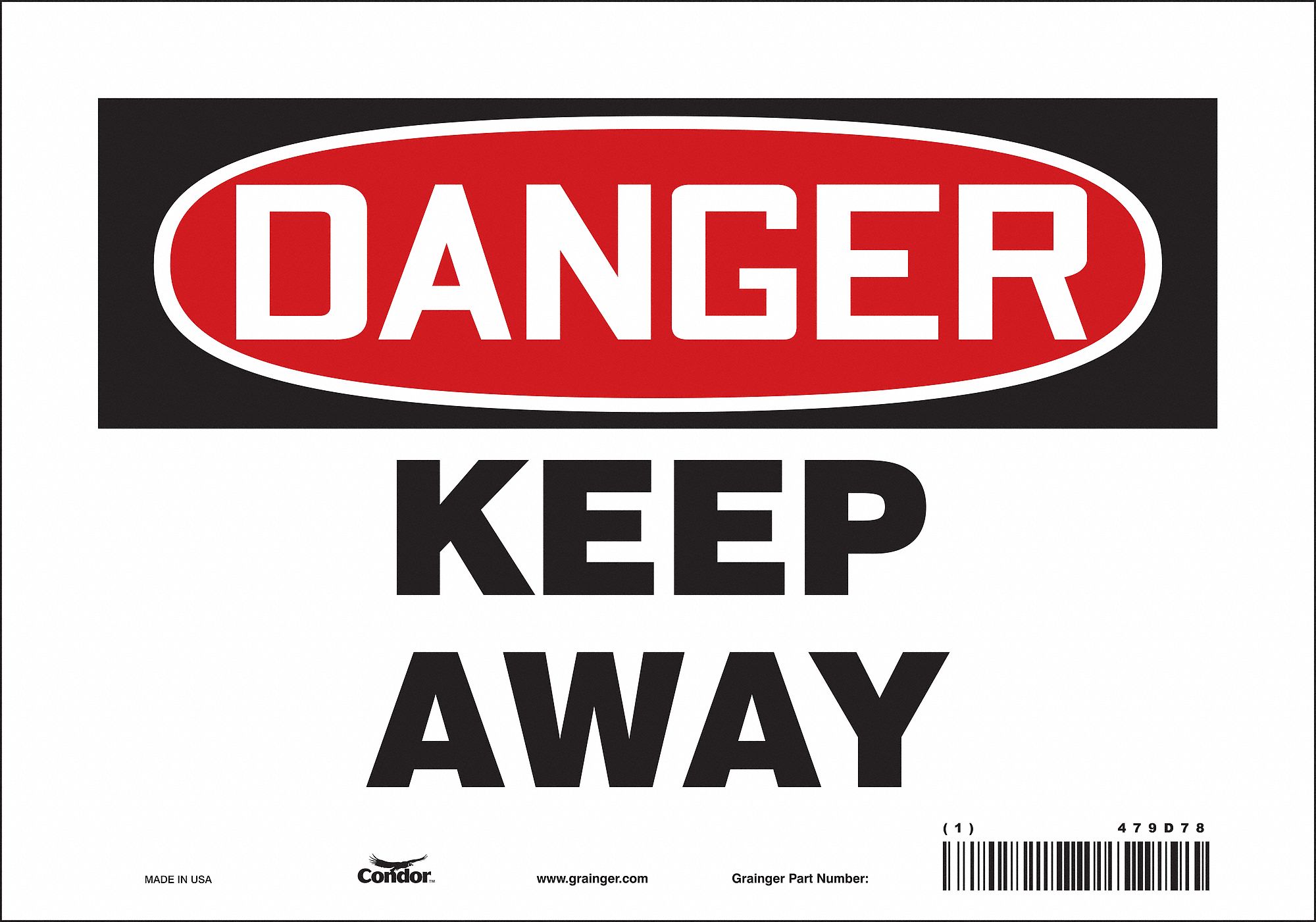 Safety Sign: Vinyl, Adhesive Sign Mounting, 7 in x 10 in Nominal Sign Size, Not Retroreflective