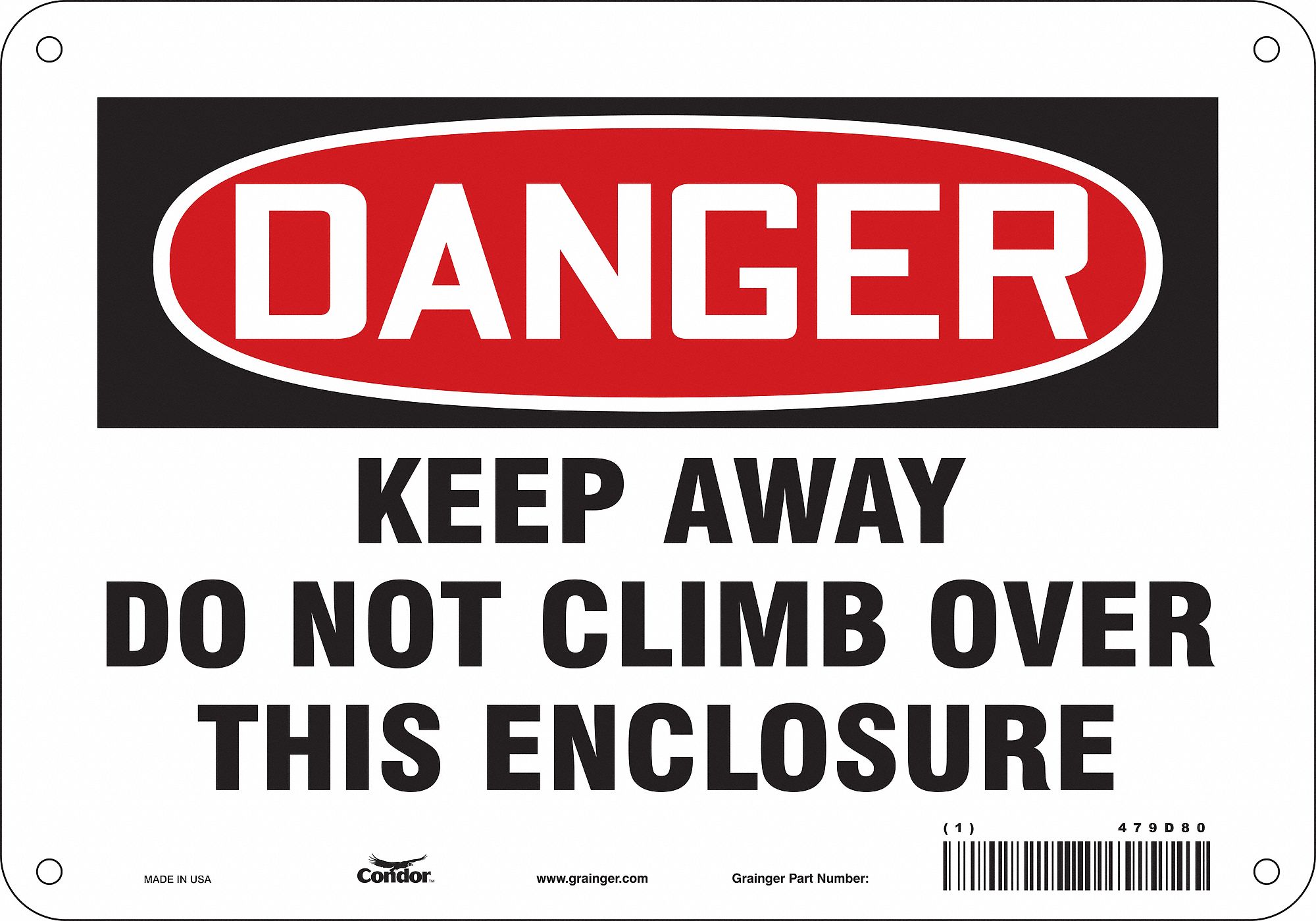Safety Sign, 7 in x 10 in, Aluminum