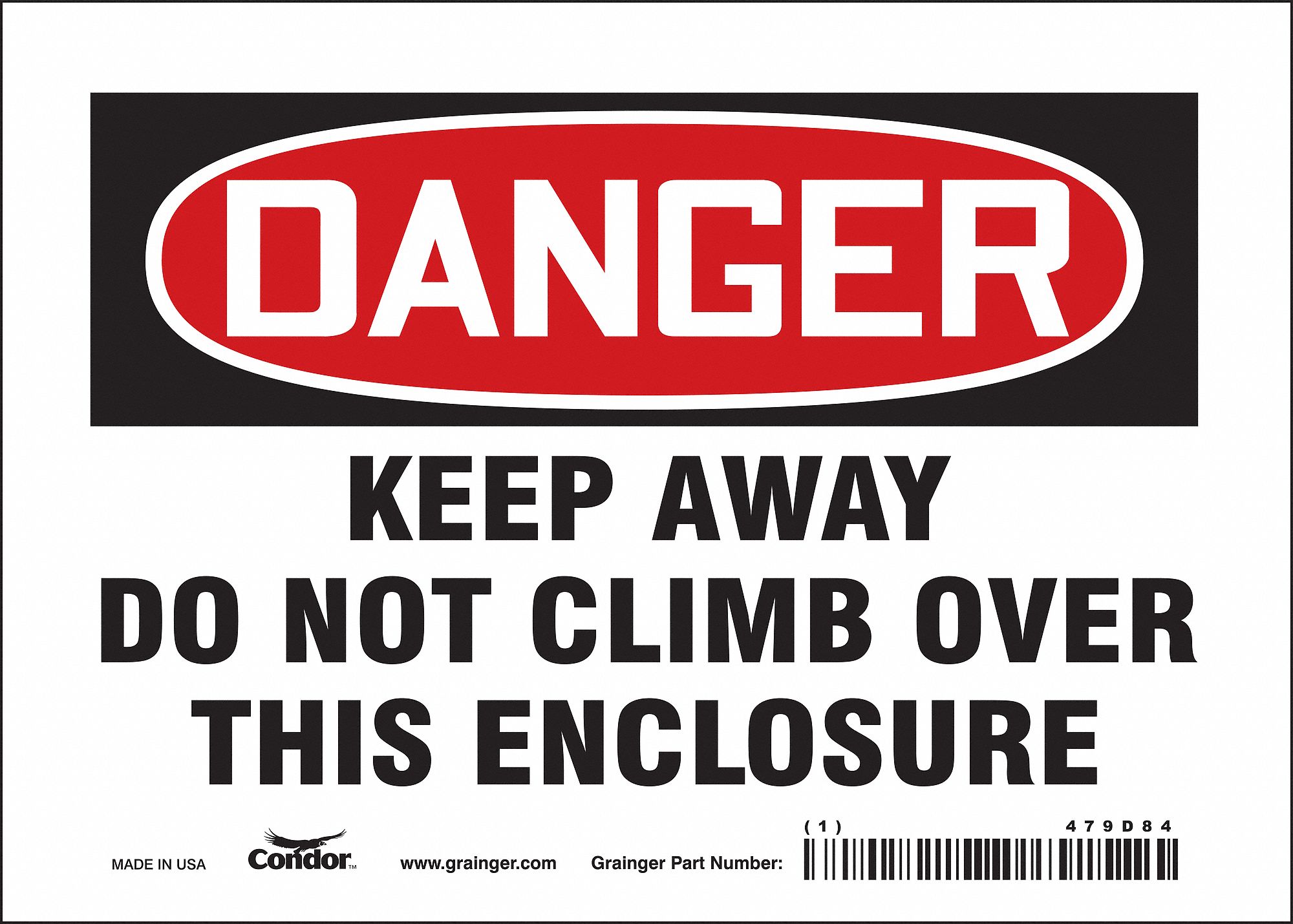 Safety Sign, 5 in x 7 in, Vinyl