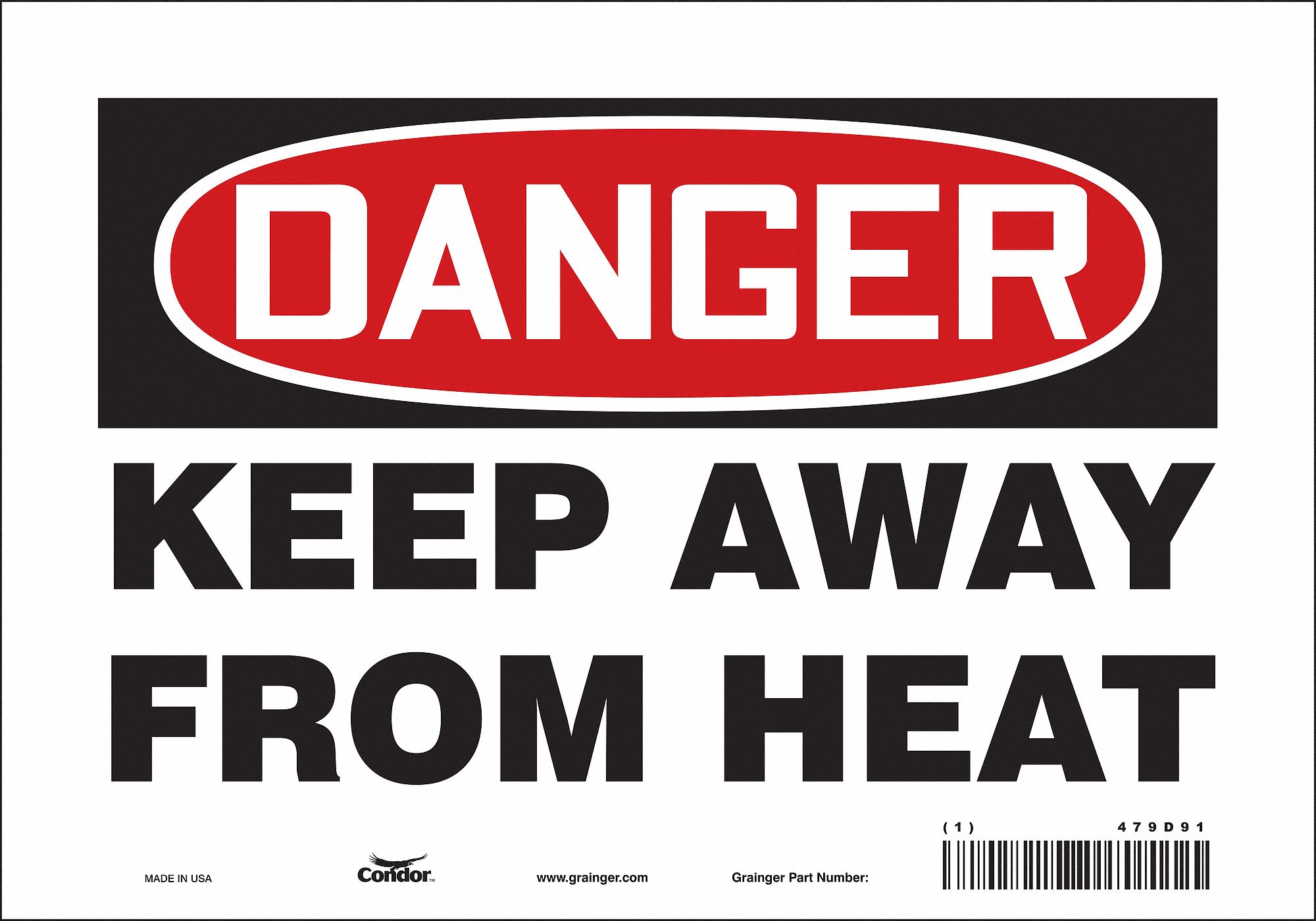 Safety Sign: Vinyl, Adhesive Sign Mounting, 7 in x 10 in Nominal Sign Size, Not Retroreflective
