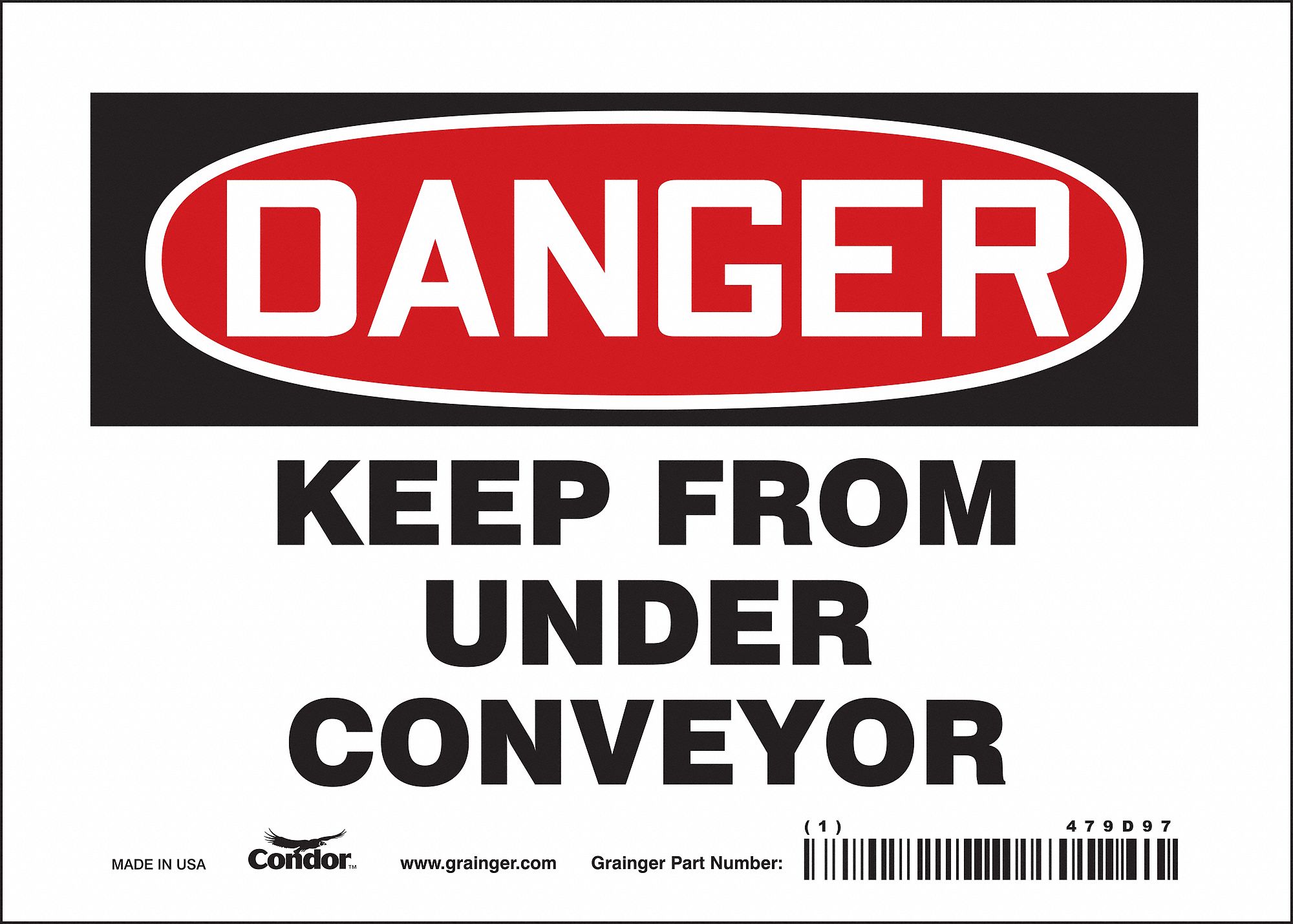 Safety Sign: Vinyl, Adhesive Sign Mounting, 5 in x 7 in Nominal Sign Size, Not Retroreflective, Wall