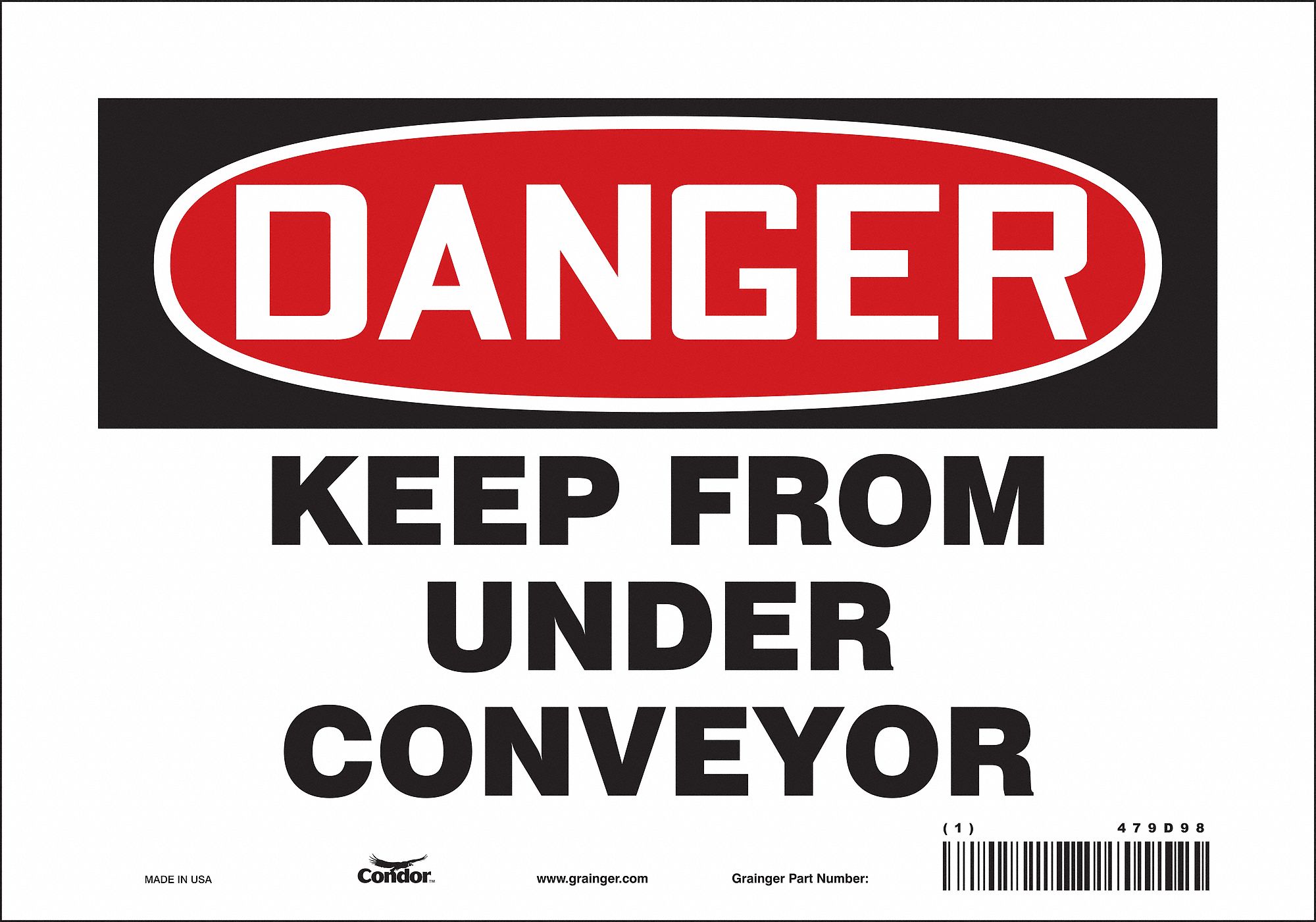 Safety Sign: Vinyl, Adhesive Sign Mounting, 7 in x 10 in Nominal Sign Size, Not Retroreflective