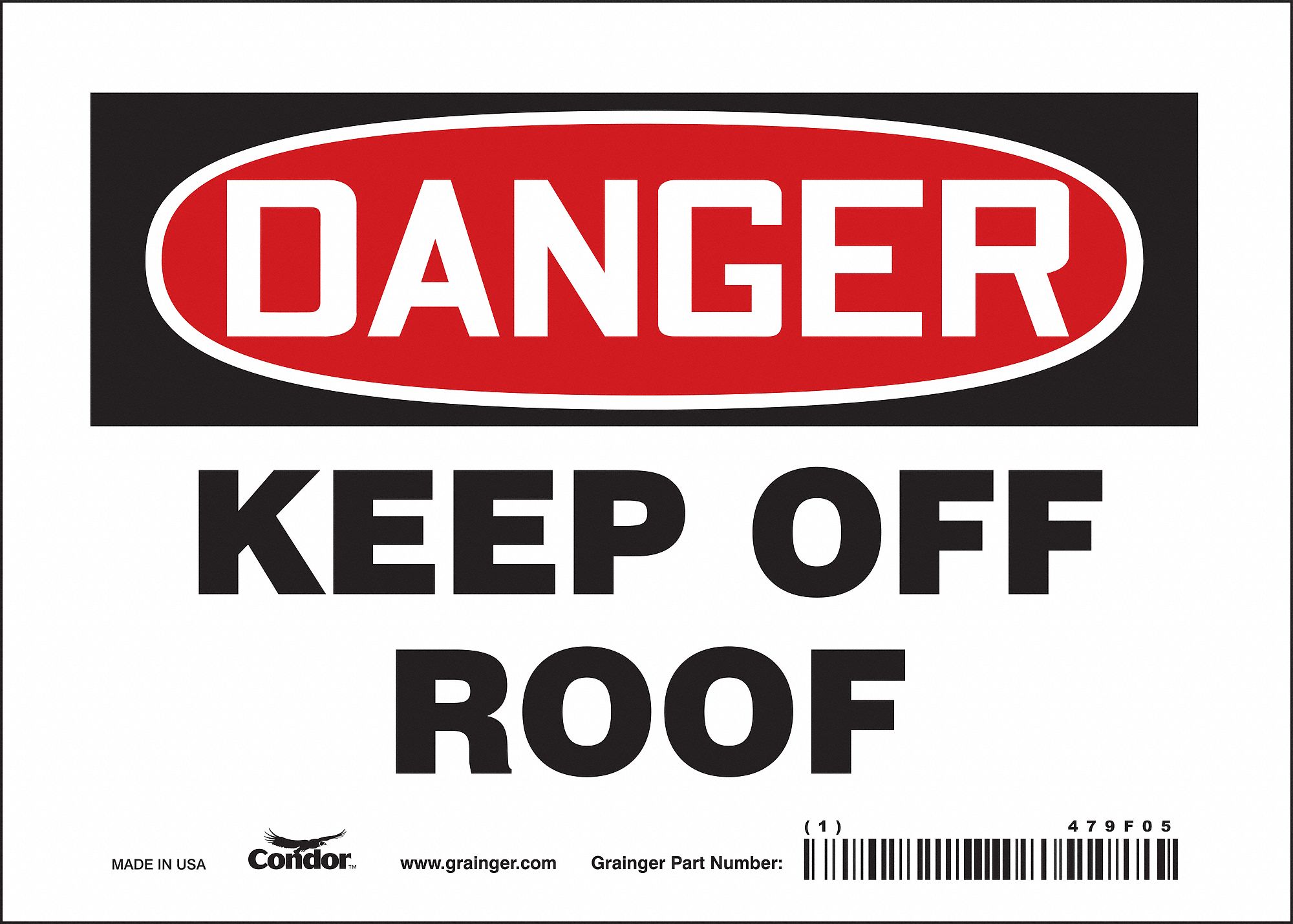 Safety Sign: Vinyl, Adhesive Sign Mounting, 5 in x 7 in Nominal Sign Size, Not Retroreflective