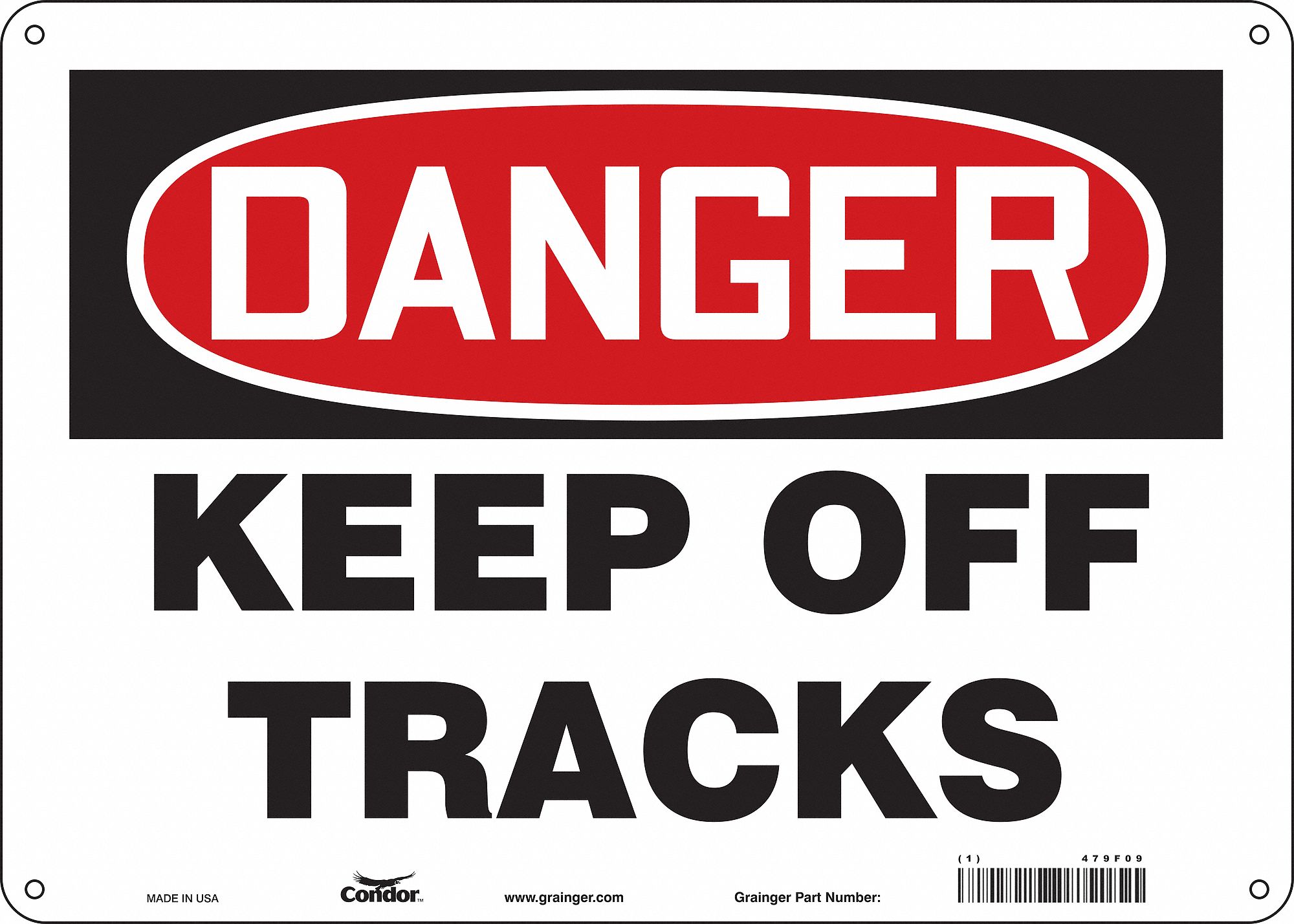 Safety Sign: Aluminum, Mounting Holes Sign Mounting, 10 in x 14 in Nominal Sign Size, 0.032 in Thick