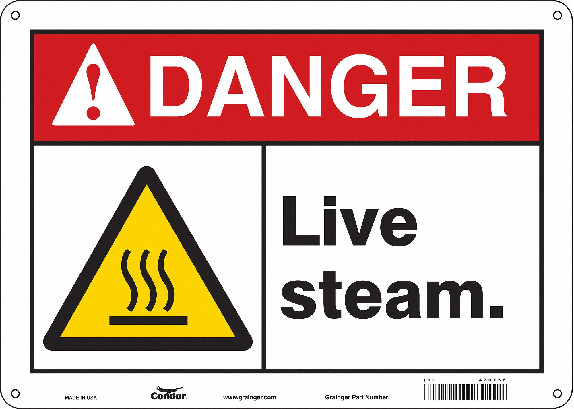 Safety Sign, 10 in x 14 in, Polyethylene