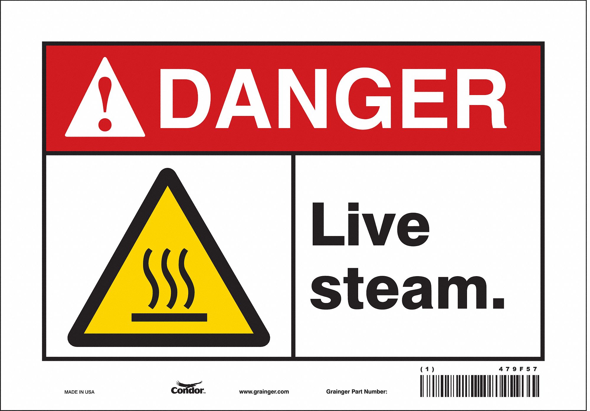 Safety Sign, 7 in x 10 in, Vinyl