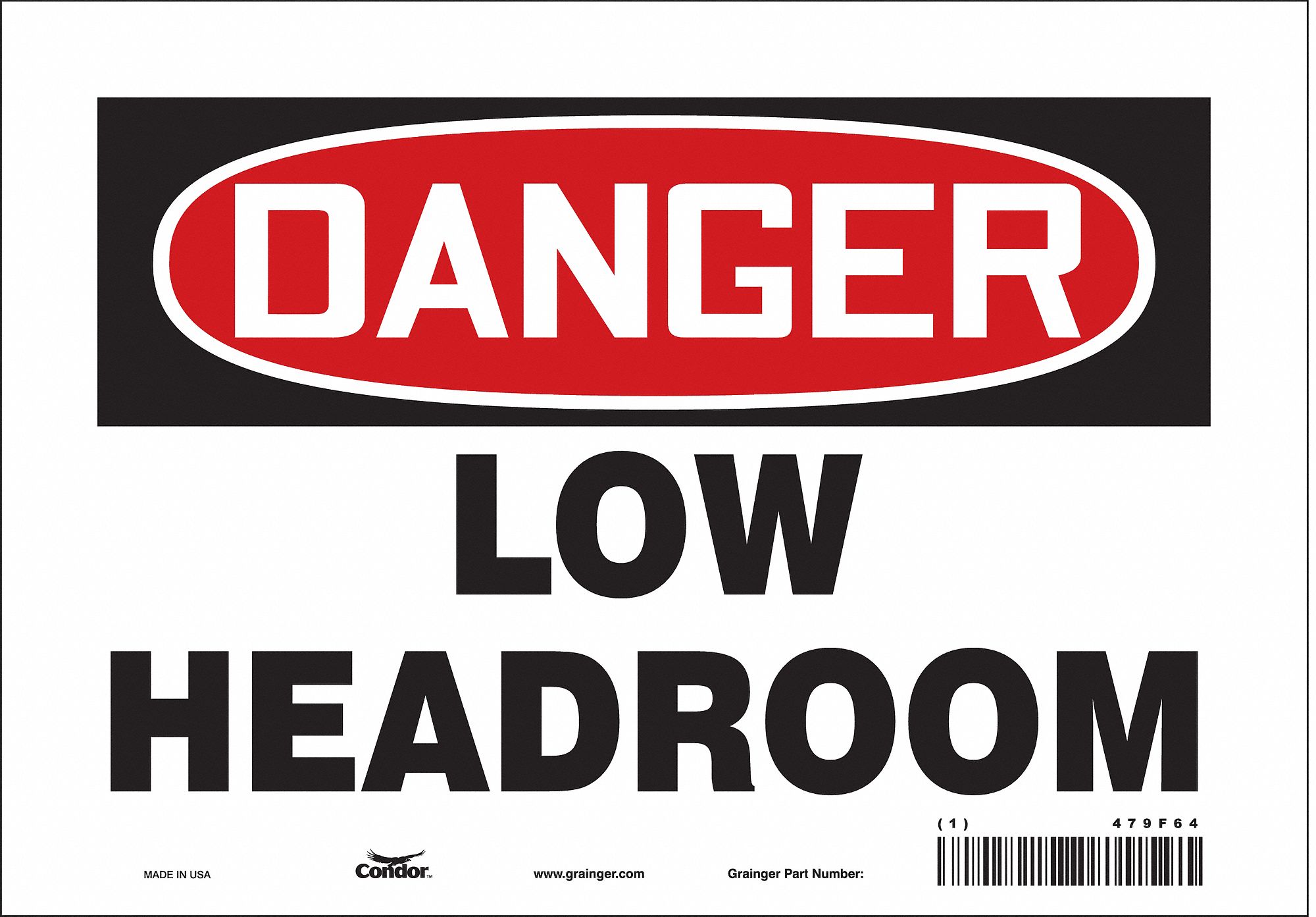 Safety Sign: Vinyl, Adhesive Sign Mounting, 7 in x 10 in Nominal Sign Size, Not Retroreflective