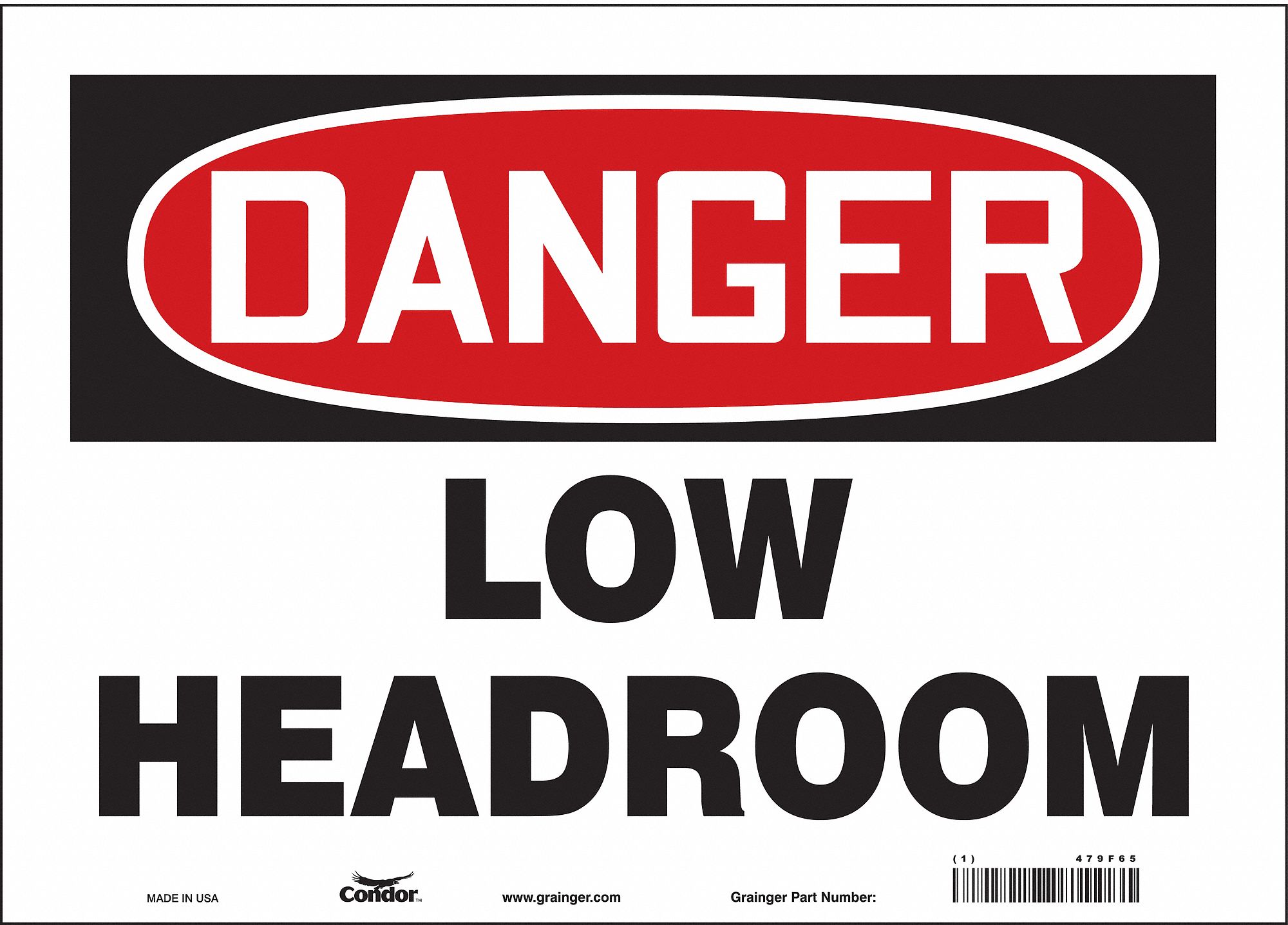 Safety Sign: Vinyl, Adhesive Sign Mounting, 10 in x 14 in Nominal Sign Size, Not Retroreflective