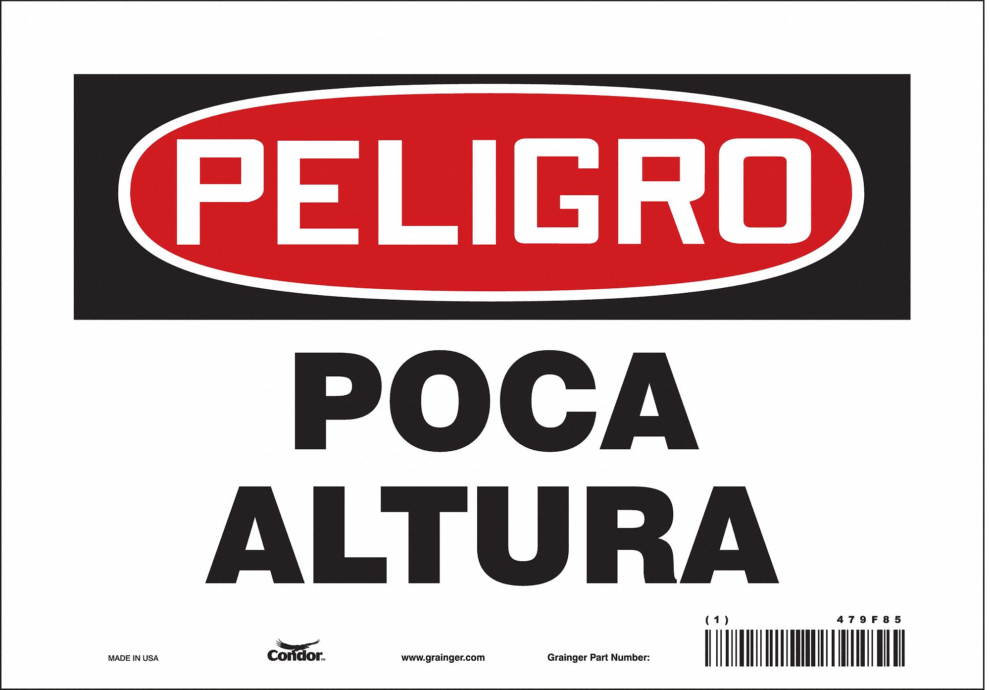 Safety Sign, 7 in x 10 in, Vinyl