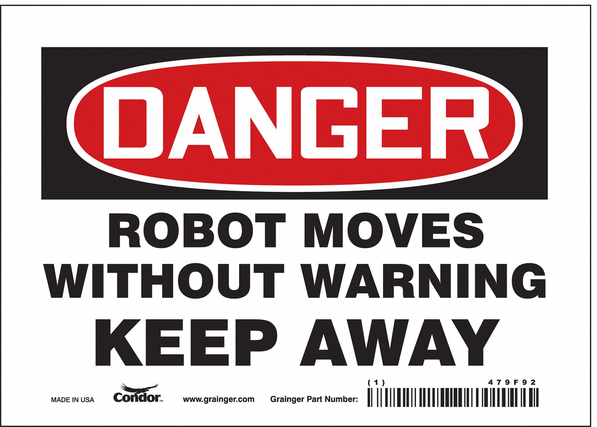 Safety Sign: Vinyl, Adhesive Sign Mounting, 5 in x 7 in Nominal Sign Size, Not Retroreflective