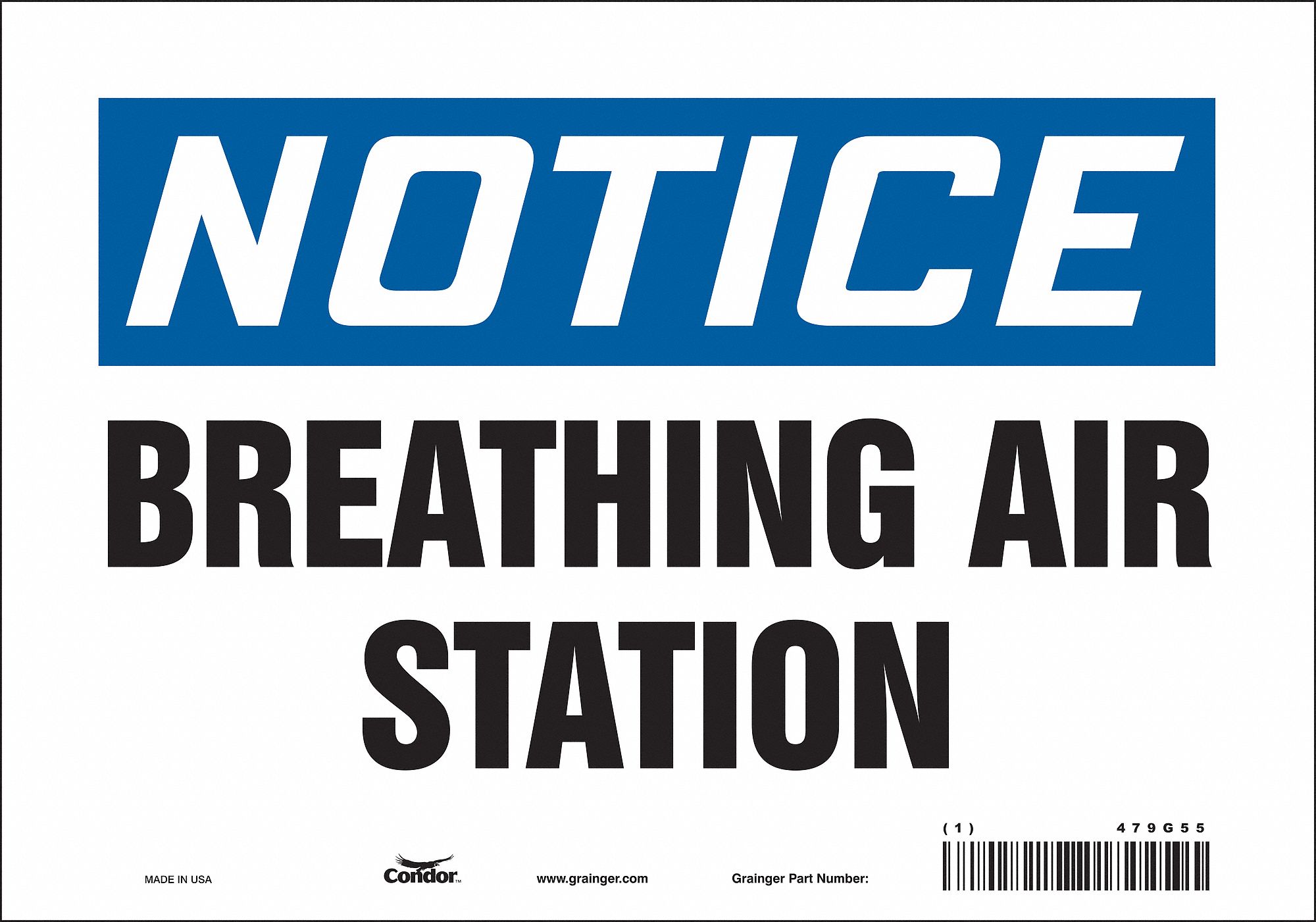 Safety Sign: Vinyl, Adhesive Sign Mounting, 7 in x 10 in Nominal Sign Size, Not Retroreflective