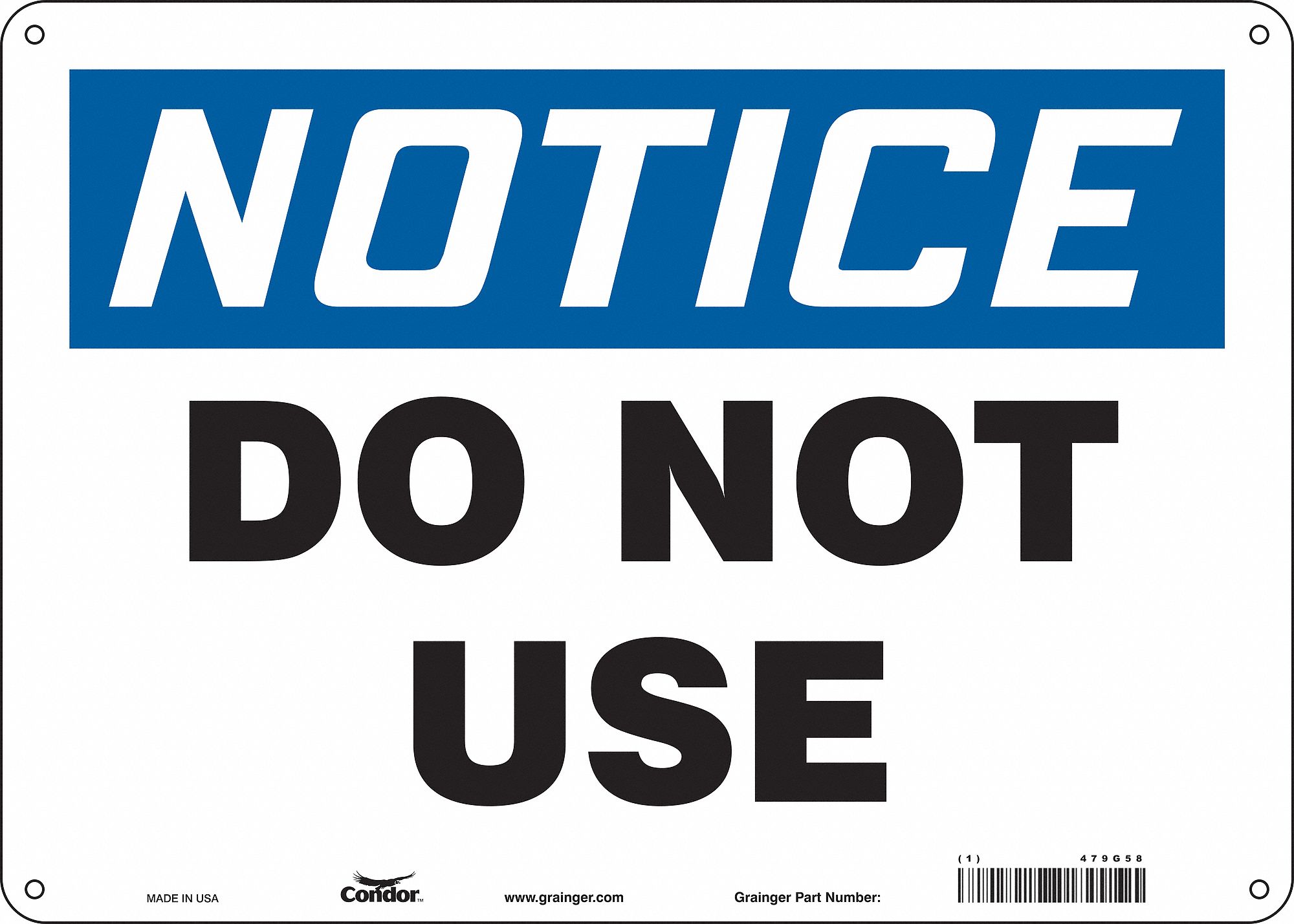 Safety Sign, 10 in x 14 in, Aluminum