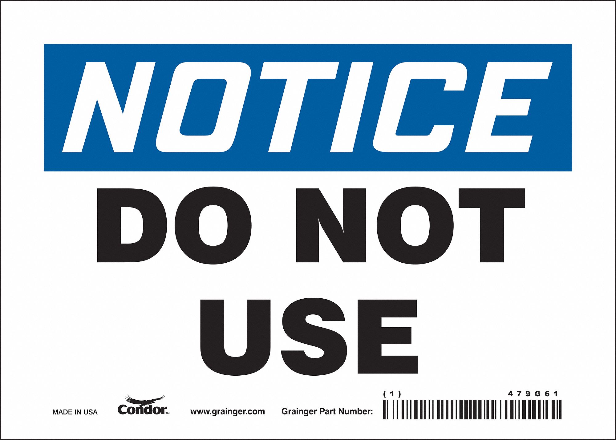 Safety Sign, 5 in x 7 in, Vinyl
