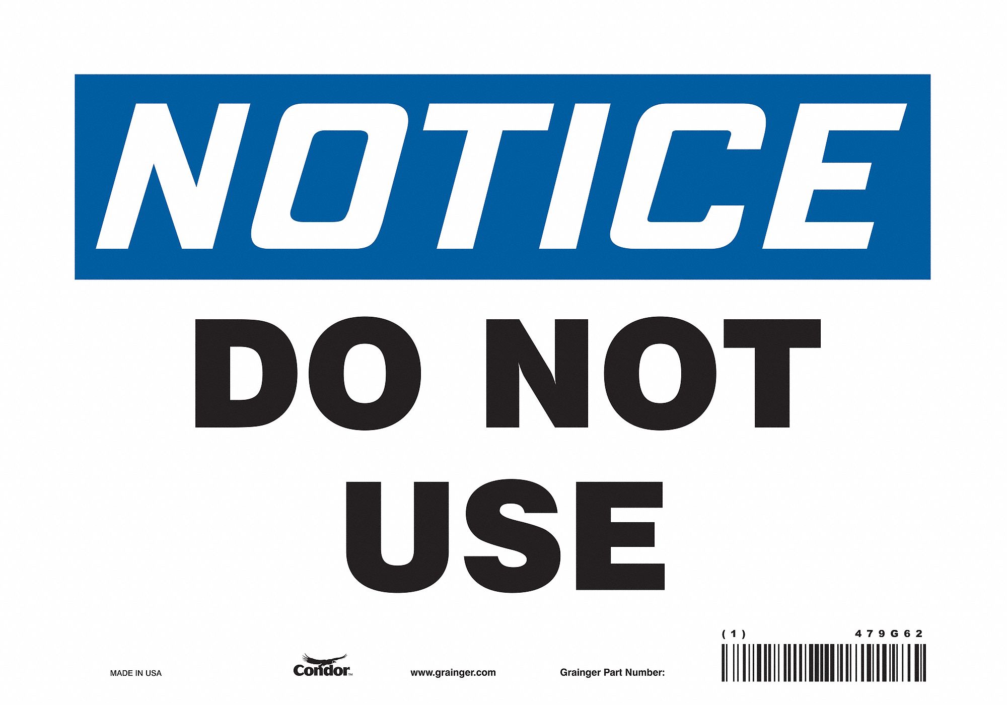 Safety Sign, 7 in x 10 in, Vinyl