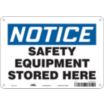 Notice: Safety Equipment Stored Here Signs