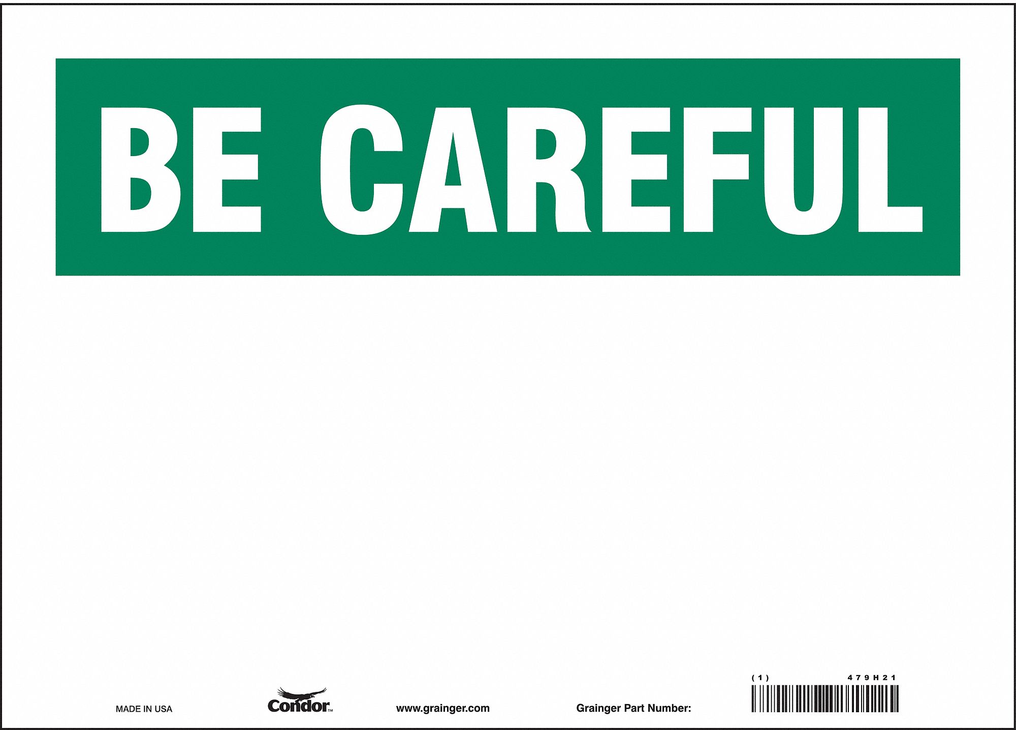 Safety Sign: Vinyl, Adhesive Sign Mounting, 10 in x 14 in Nominal Sign Size, Not Retroreflective
