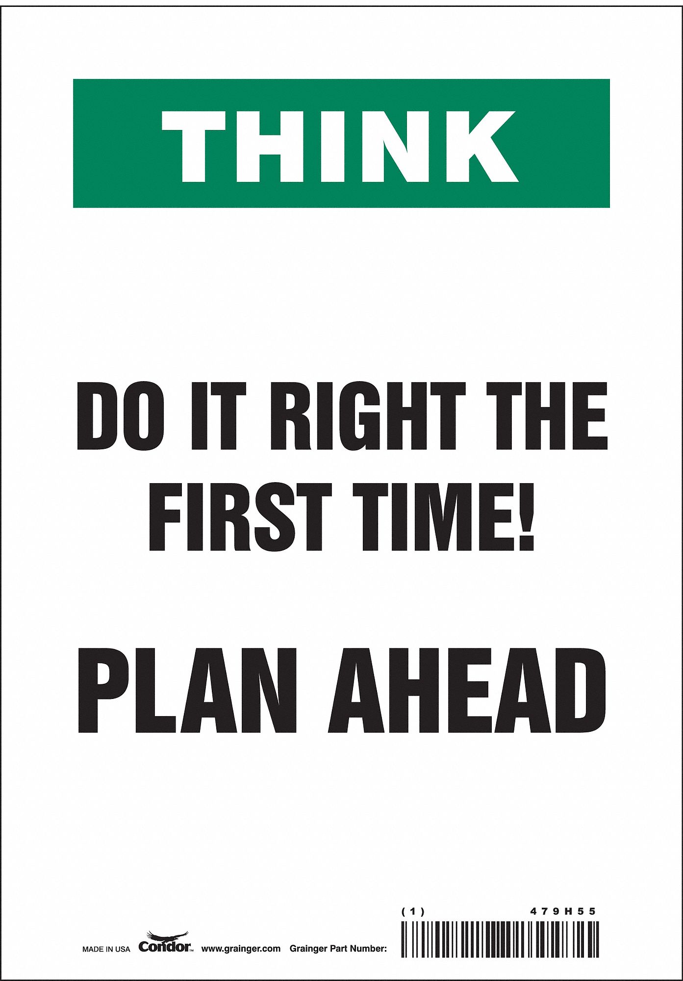Safety Sign: Vinyl, Adhesive Sign Mounting, 10 in x 7 in Nominal Sign Size, Not Retroreflective