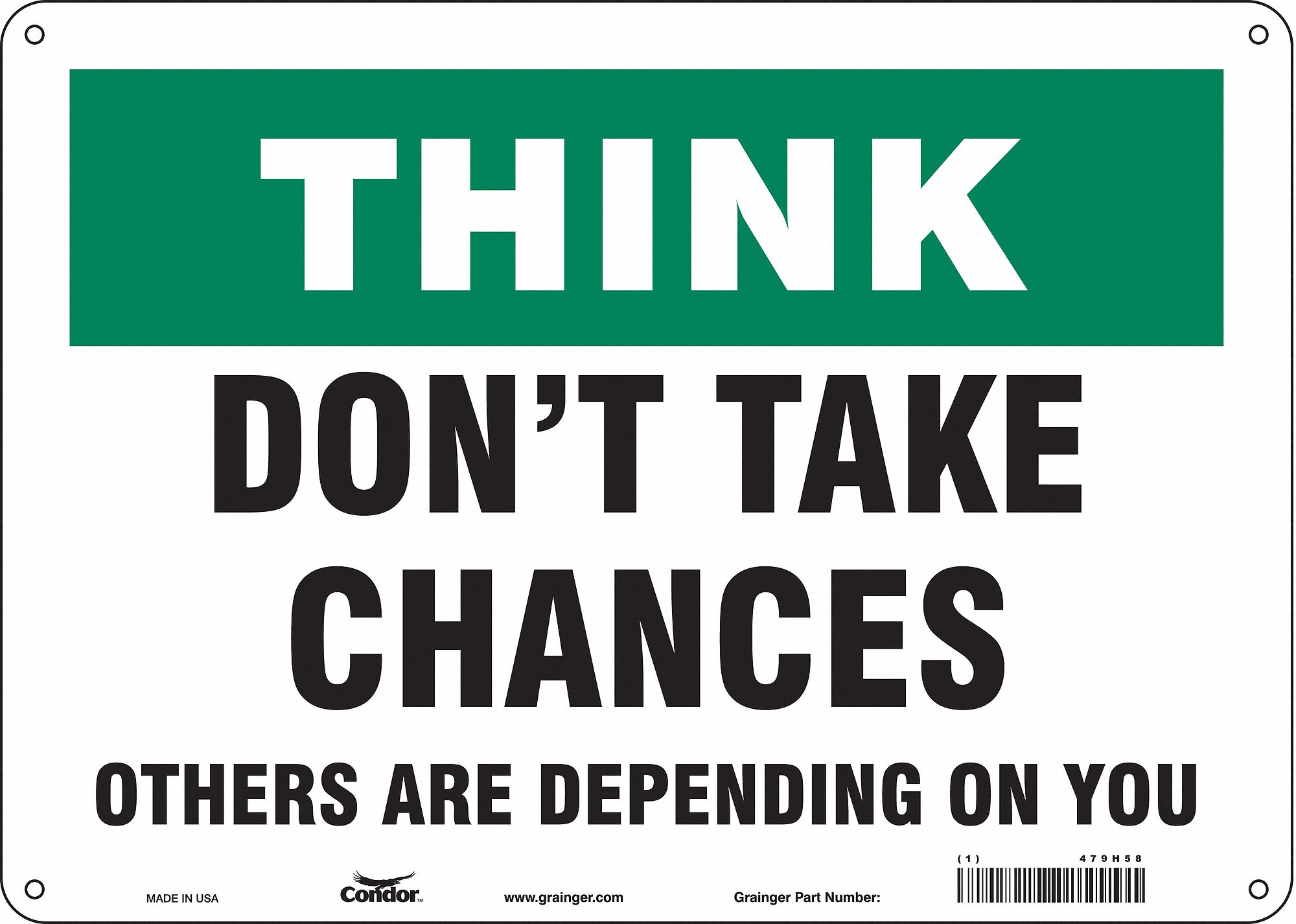 Safety Sign: Aluminum, Mounting Holes Sign Mounting, 10 in x 14 in Nominal Sign Size, 0.032 in Thick