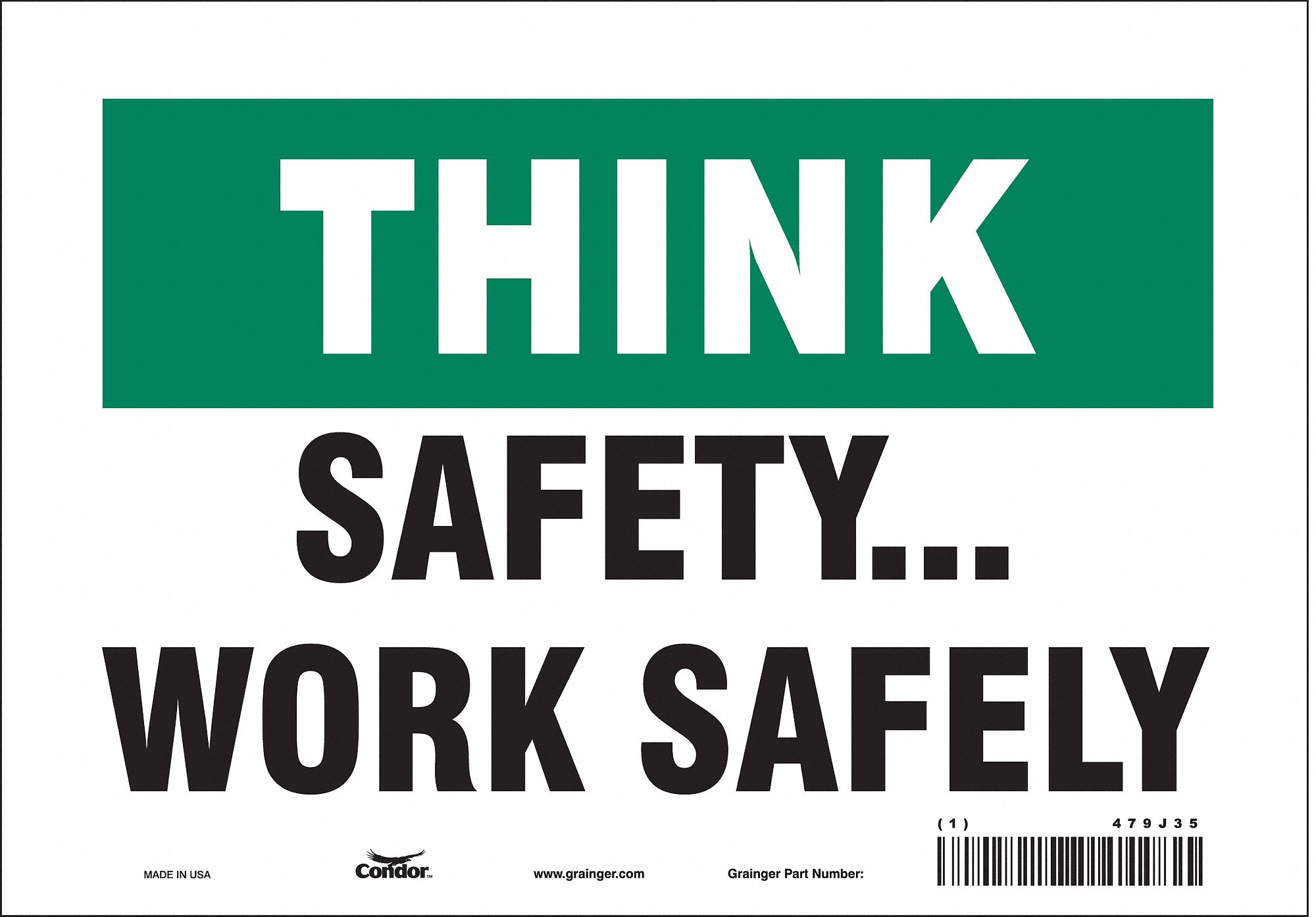 Safety Sign: Vinyl, Adhesive Sign Mounting, 7 in x 10 in Nominal Sign Size, Not Retroreflective