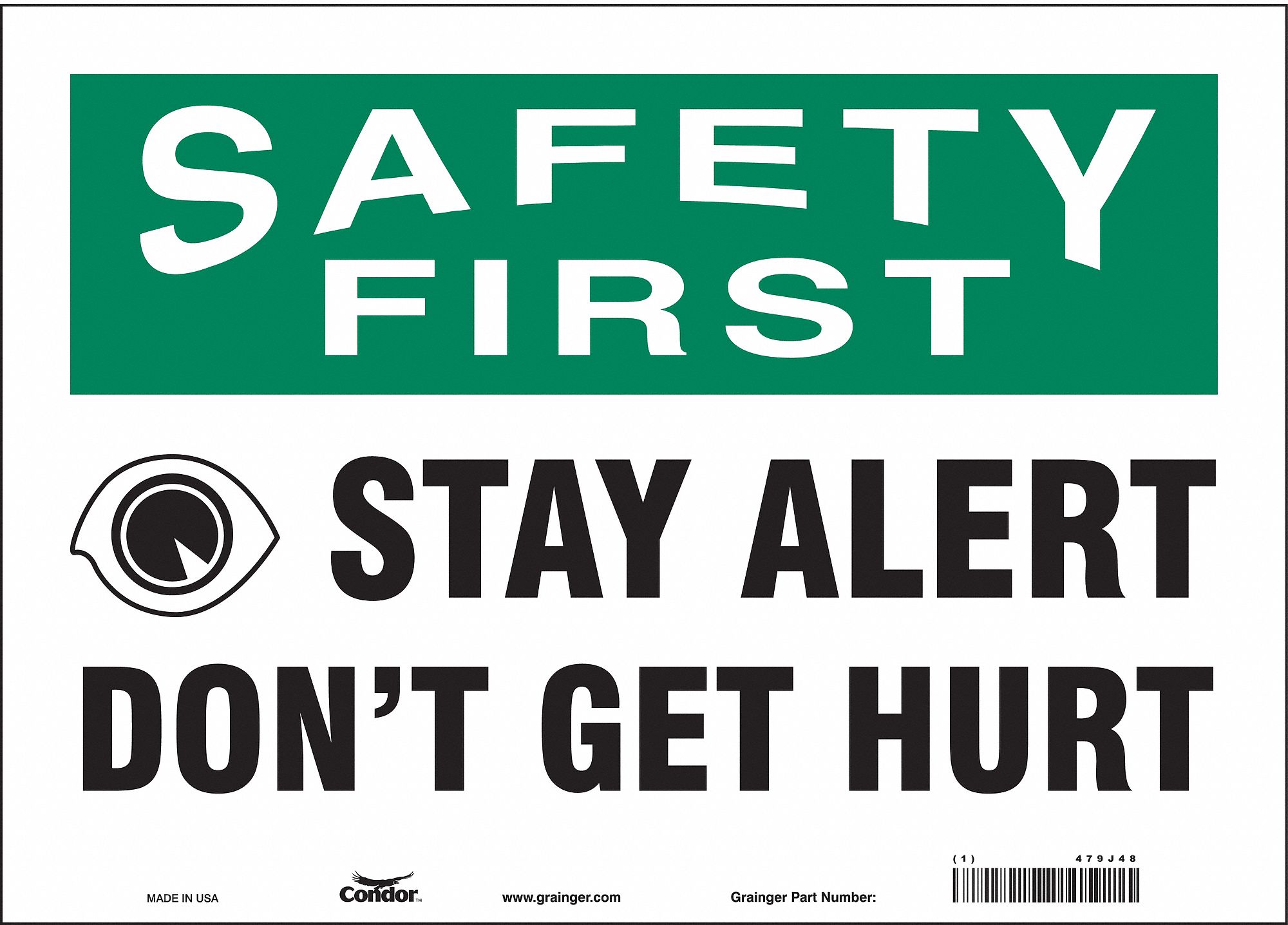 Safety Sign: Vinyl, Adhesive Sign Mounting, 10 in x 14 in Nominal Sign Size, Not Retroreflective