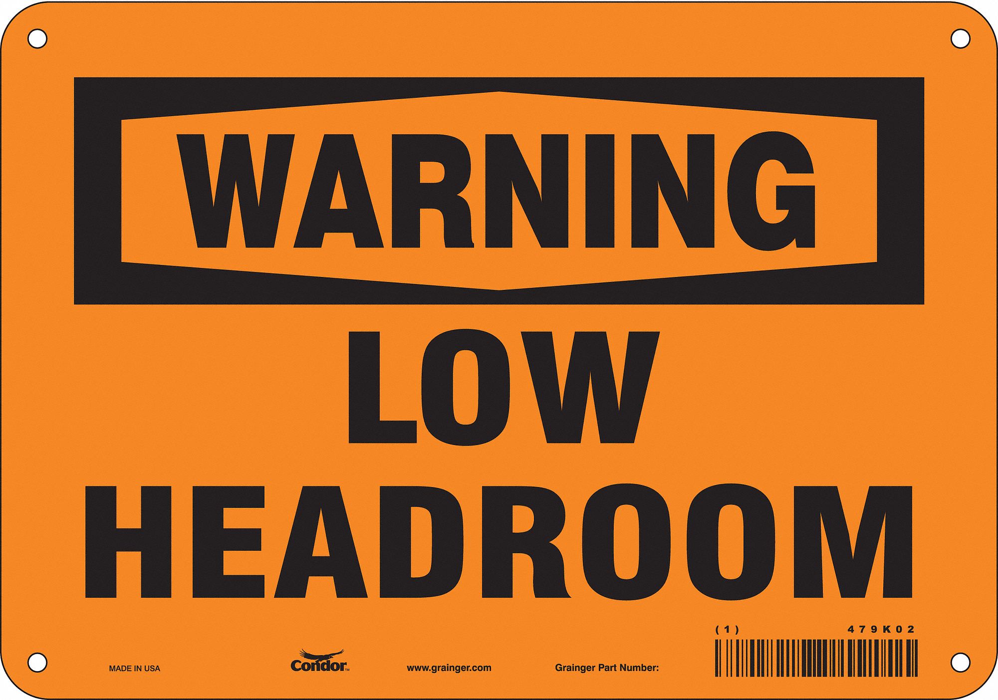 Safety Sign, 7 in x 10 in, Polyethylene
