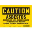 Caution: Asbestos Cancer And Lung Disease Hazard Do Not Disturb Without Proper Training And Equipment Signs