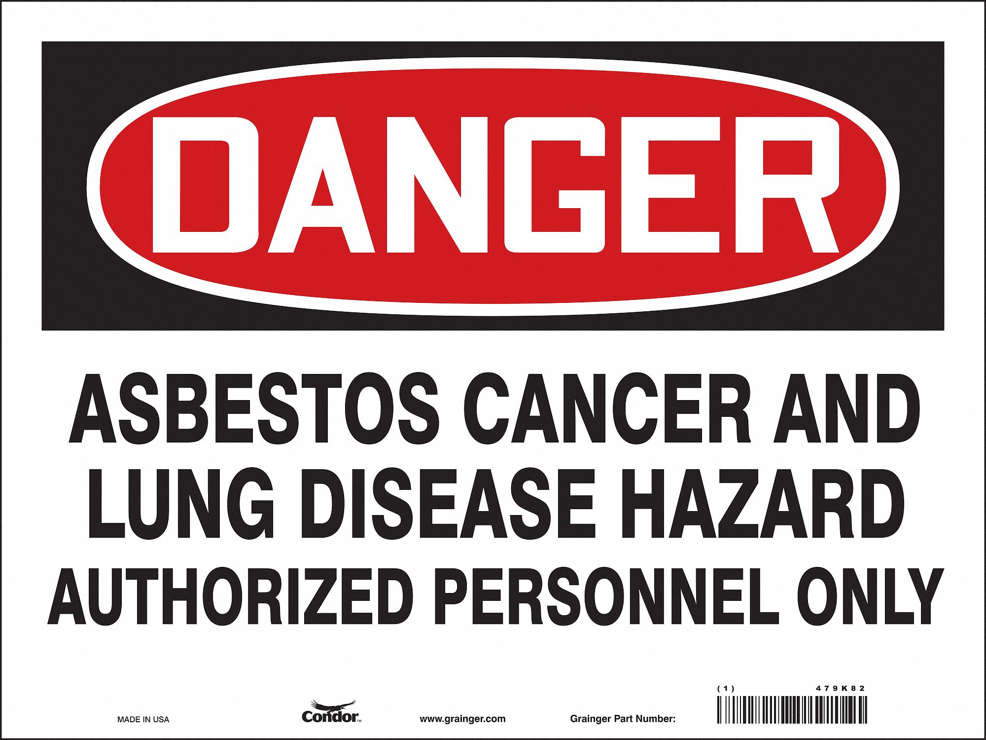 Safety Sign: Vinyl, Adhesive Sign Mounting, 18 in x 24 in Nominal Sign Size, Not Retroreflective