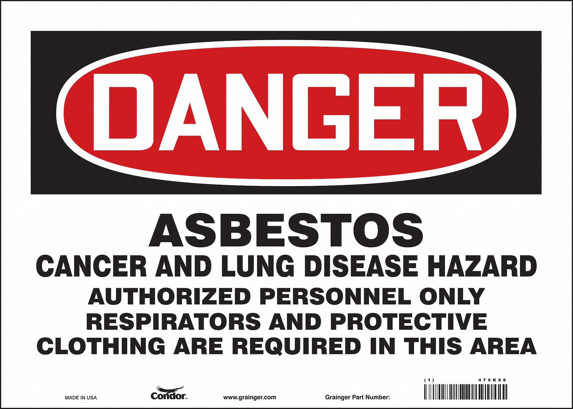 Safety Sign: Vinyl, Adhesive Sign Mounting, 10 in x 14 in Nominal Sign Size, Not Retroreflective