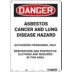 Danger: Asbestos Cancer And Lung Disease Hazzard Authorized Personnel Only Respirators And Protective Clothing Are Required In This Area Signs