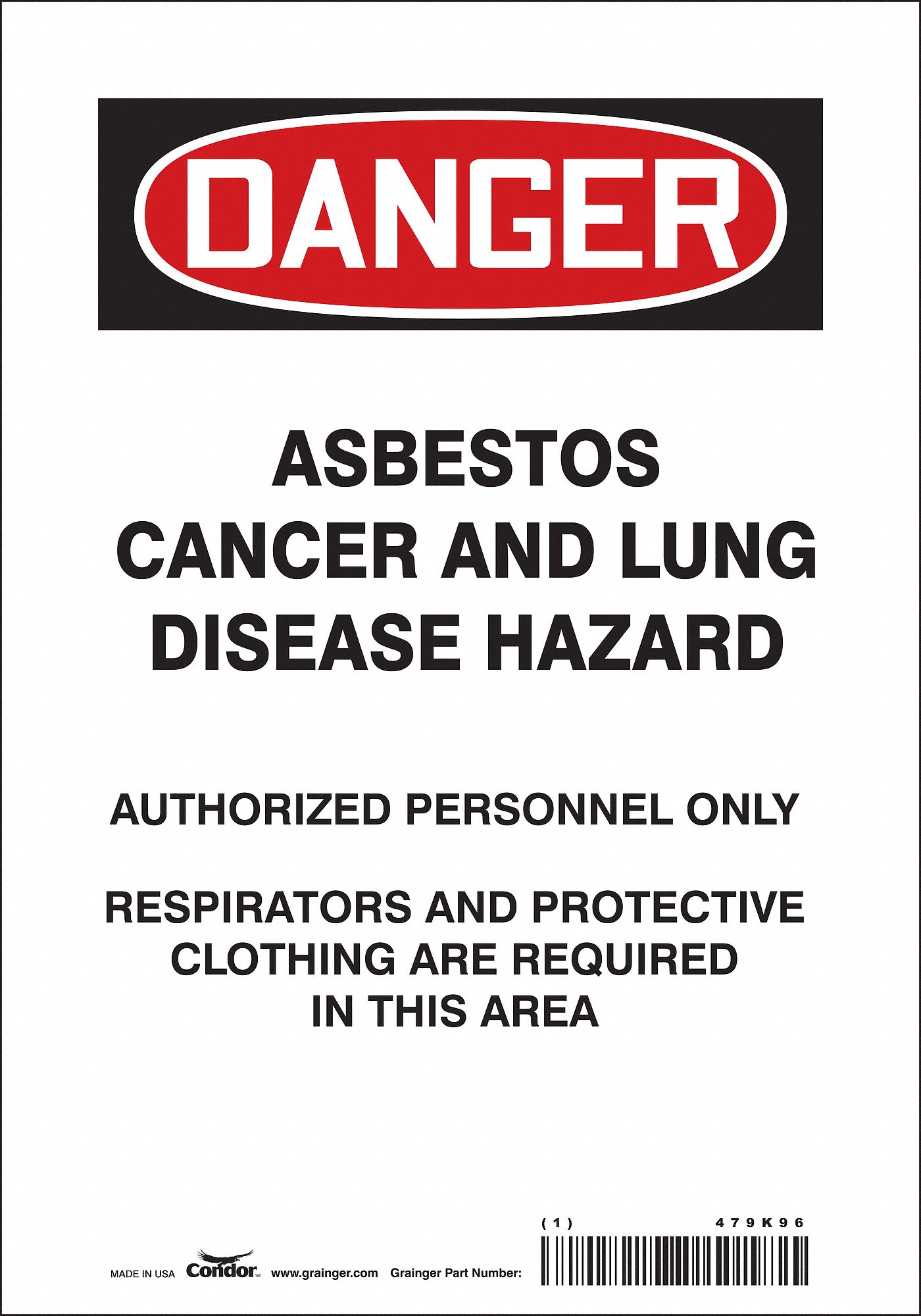 Safety Sign: Vinyl, Adhesive Sign Mounting, 10 in x 7 in Nominal Sign Size, Not Retroreflective