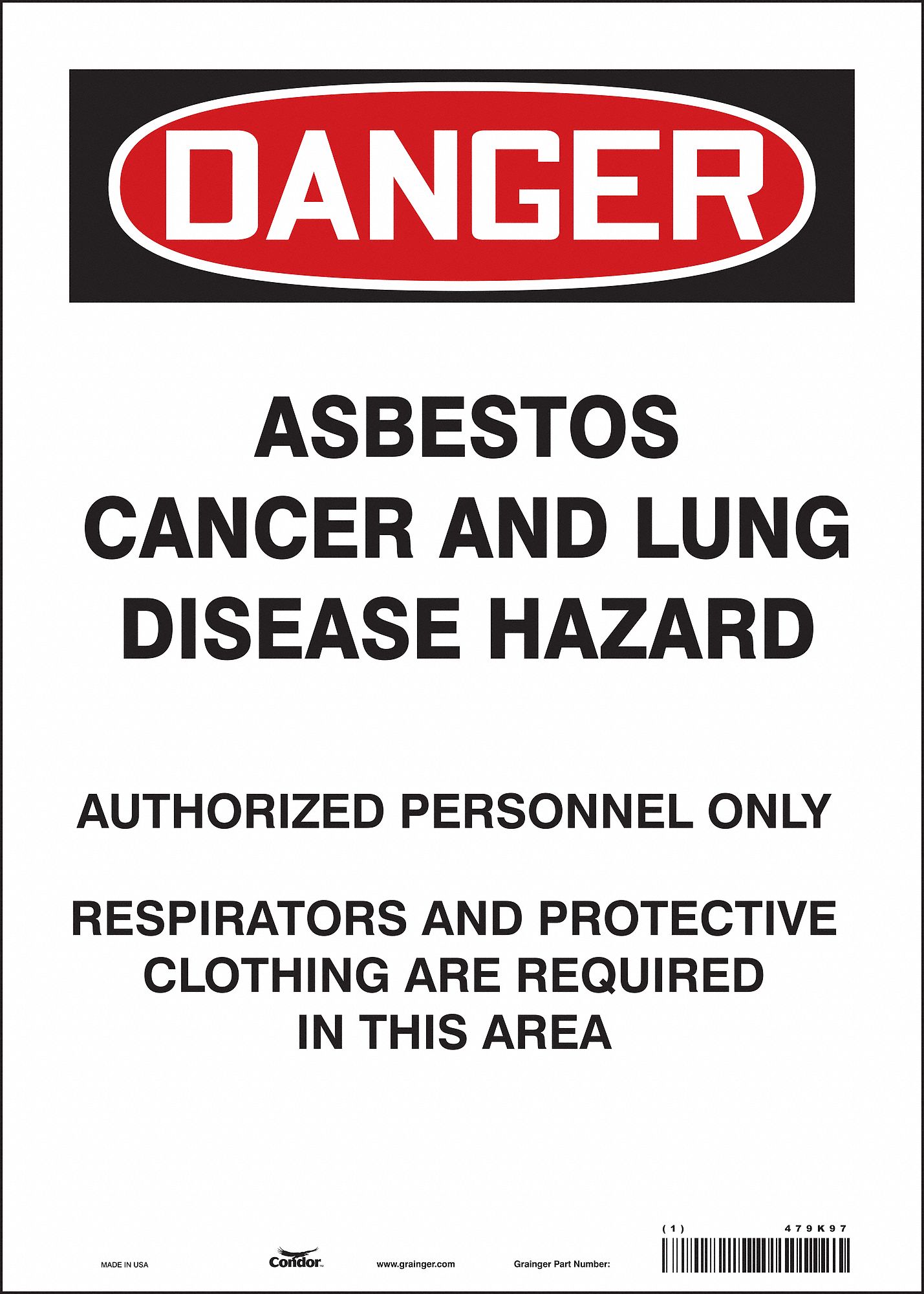 Safety Sign: Vinyl, Adhesive Sign Mounting, 14 in x 10 in Nominal Sign Size, Not Retroreflective