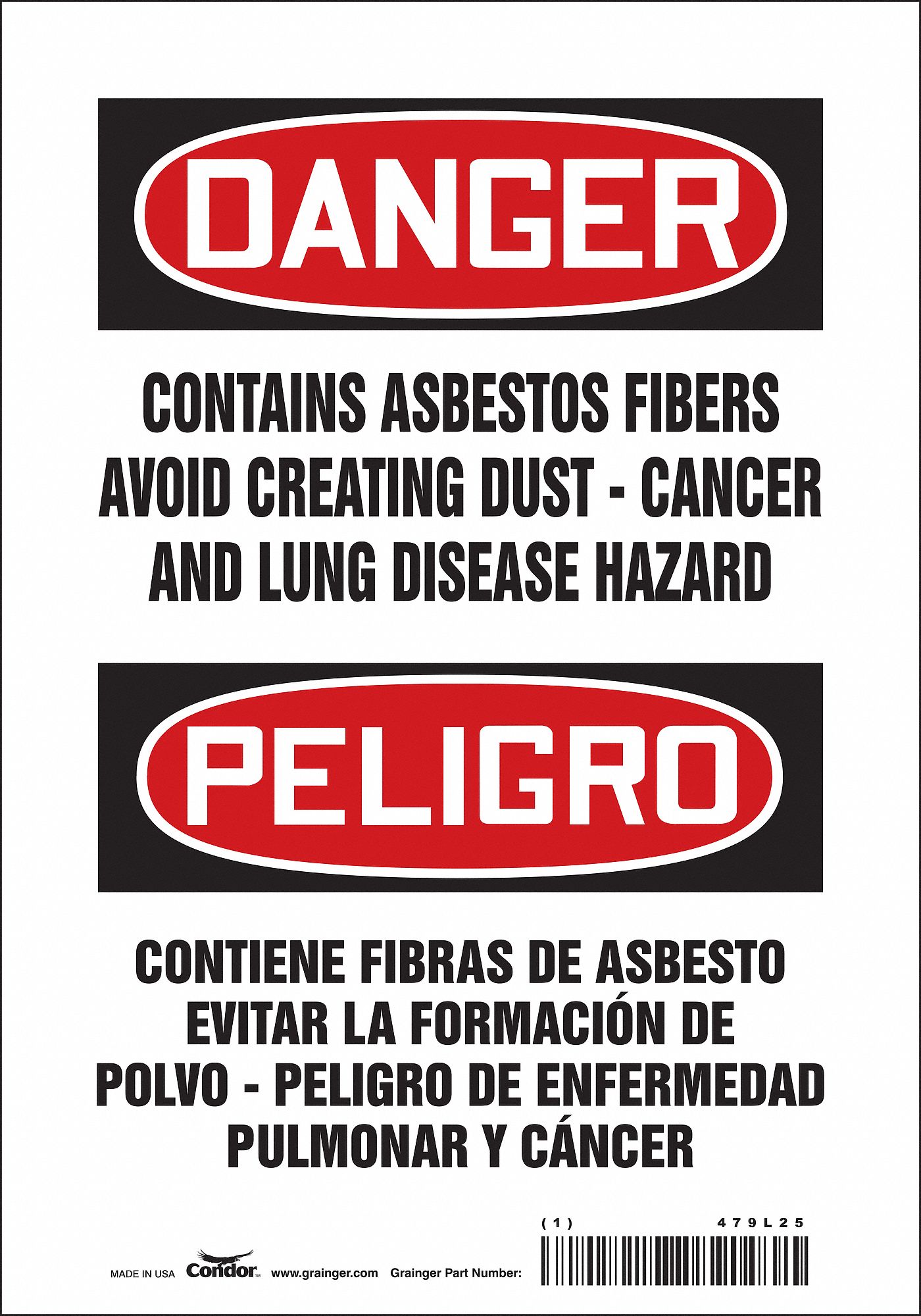 Safety Sign: Vinyl, Adhesive Sign Mounting, 10 in x 7 in Nominal Sign Size, Not Retroreflective