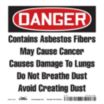 Square Danger: Contains Asbestos Fibers May Cause Cancer Causes Damage To Lungs Do Not Breathe Dust Avoid Creating Dust Signs