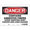 Danger: Contains Asbestos Fibers Avoid Creating Dust Cancer And Lung Hazard Signs