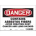 Danger: Contains Asbestos Fibers Avoid Creating Dust Cancer And Lung Hazard Signs