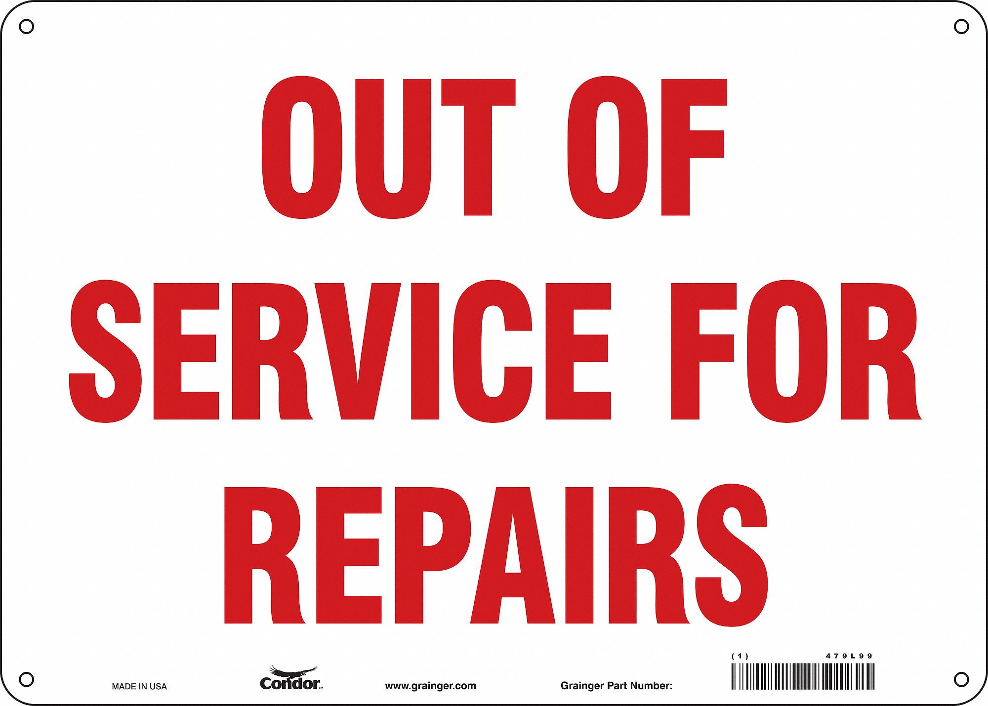 Safety Sign: Aluminum, Mounting Holes Sign Mounting, 10 in x 14 in Nominal Sign Size, 0.032 in Thick