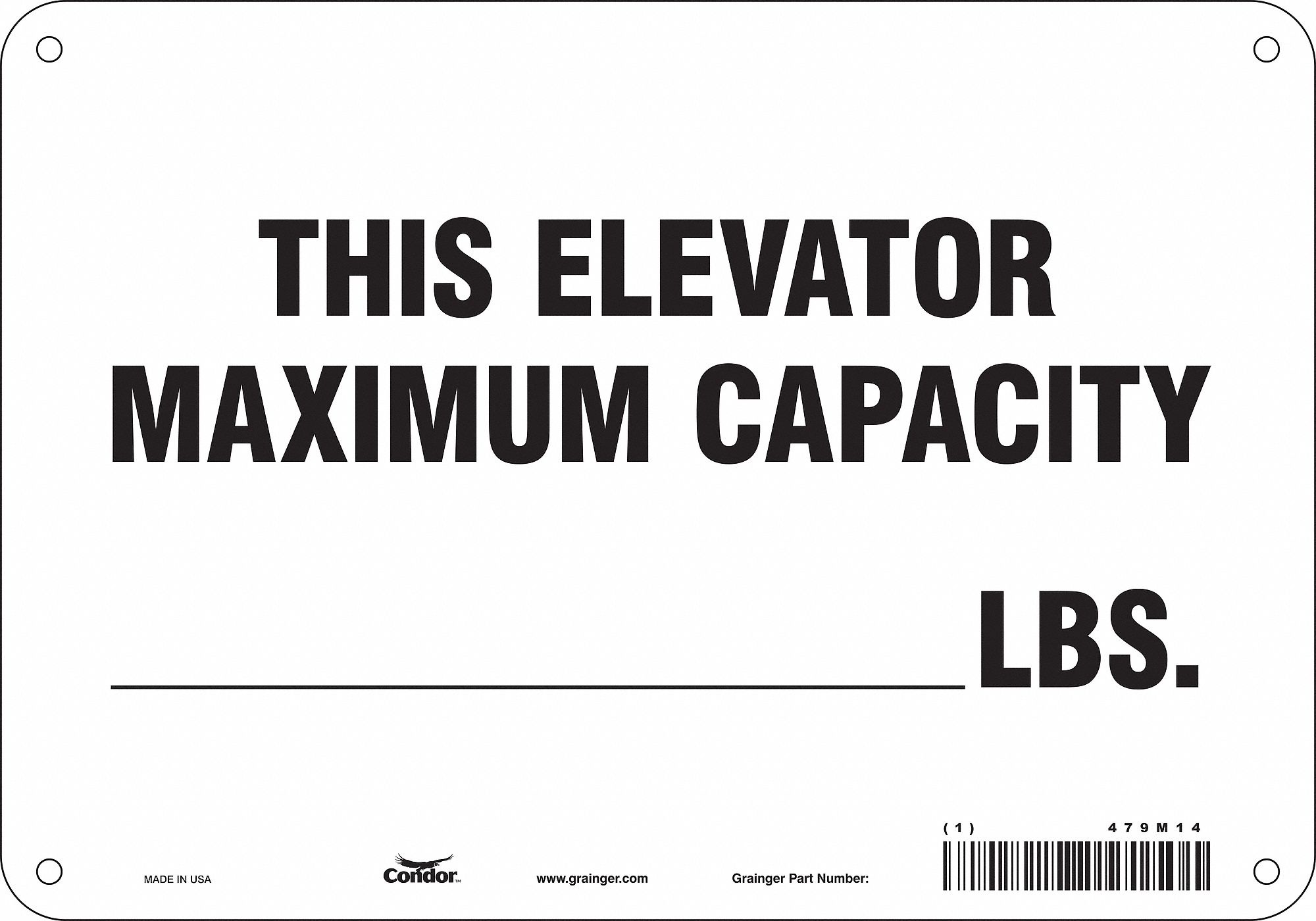 Safety Sign, 7 in x 10 in, Polyethylene