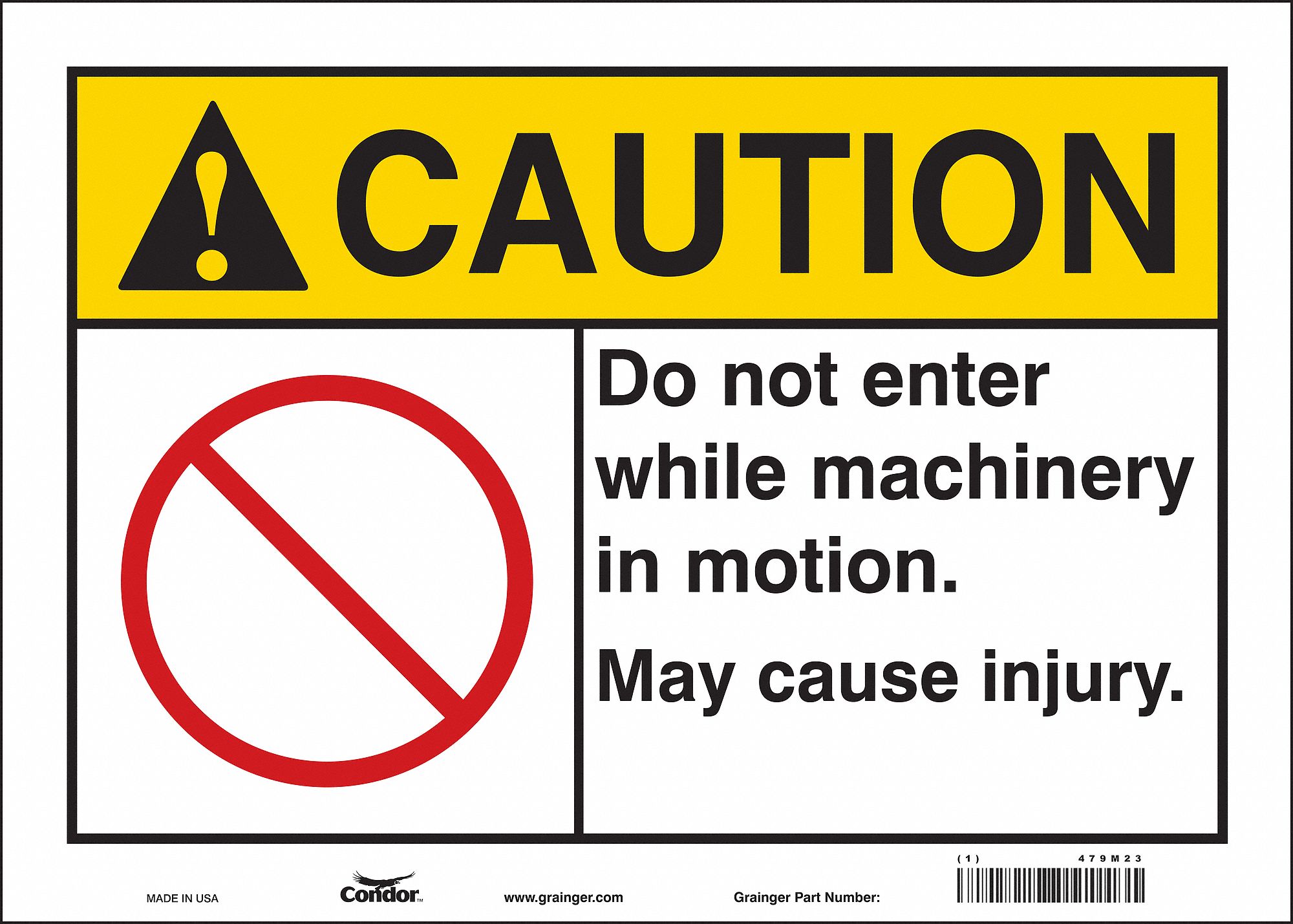 Safety Sign, 10 in x 14 in, Vinyl