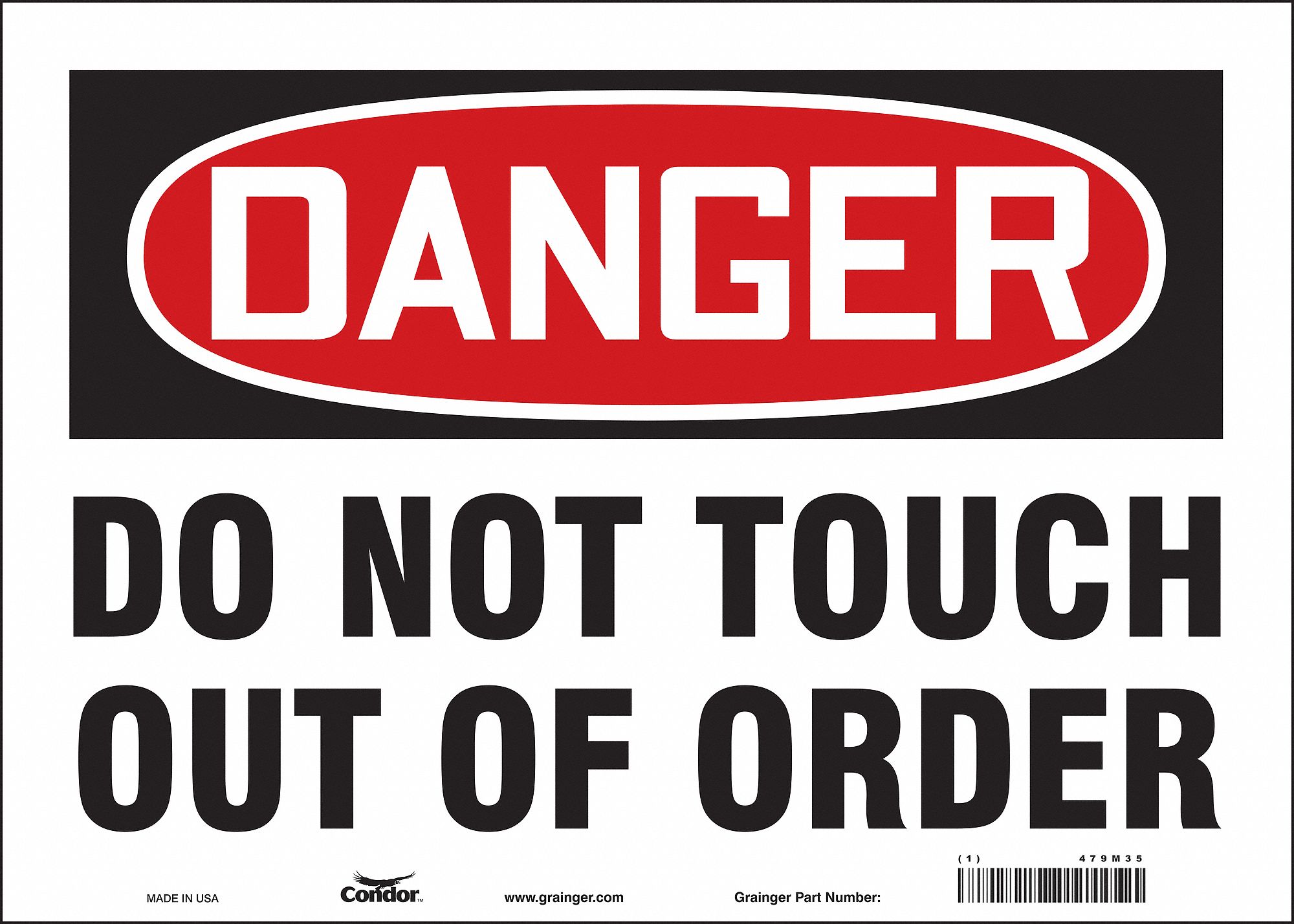 Safety Sign: Vinyl, Adhesive Sign Mounting, 10 in x 14 in Nominal Sign Size, Not Retroreflective