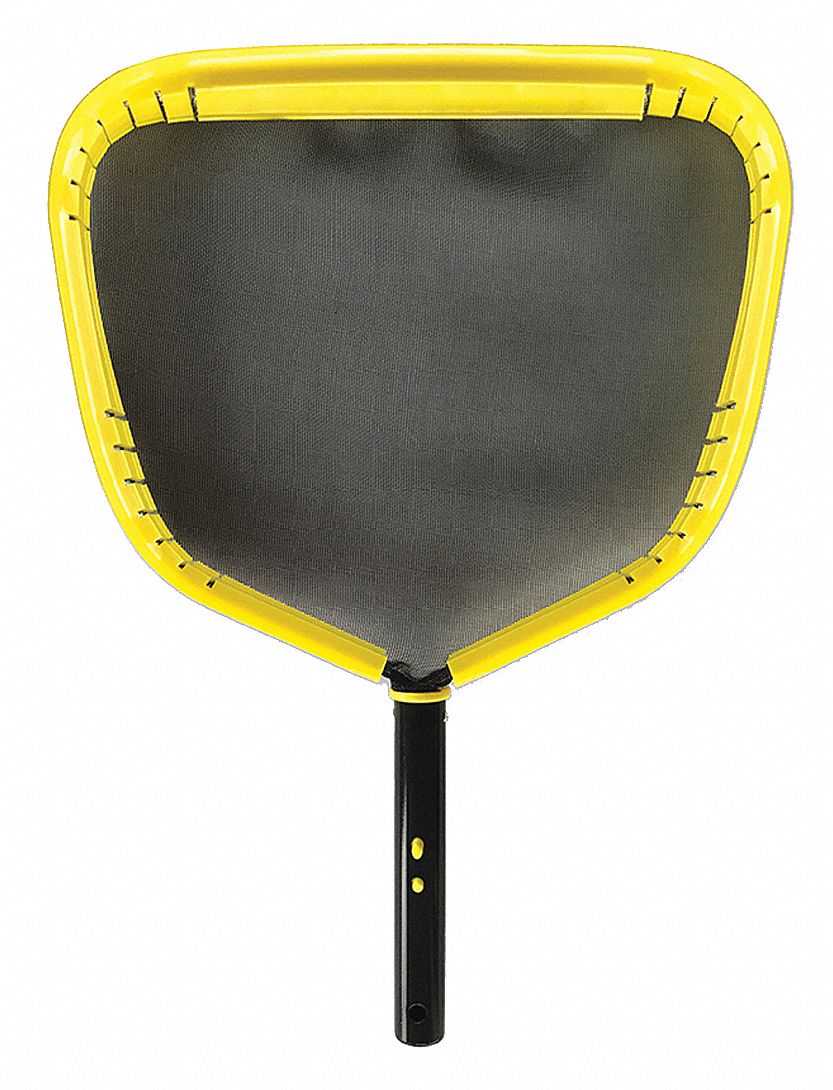 JED POOL TOOLS EZ Clip Handle Leaf Skimmer, Black/Yellow/Enameled