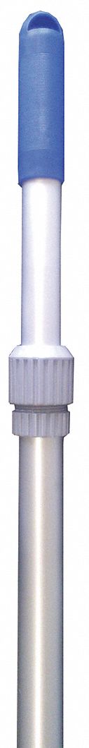 Telescopic Pole: Blue/Gray, Aluminum/Plastic, 144 in Overall Lg