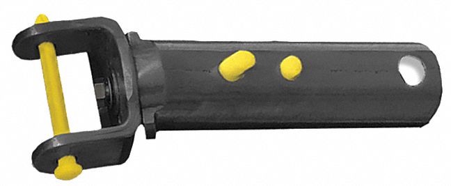 Vacuum Handle: Black/Yellow, Enameled Aluminum, 4 1/2 in Lg, 1 in Wd