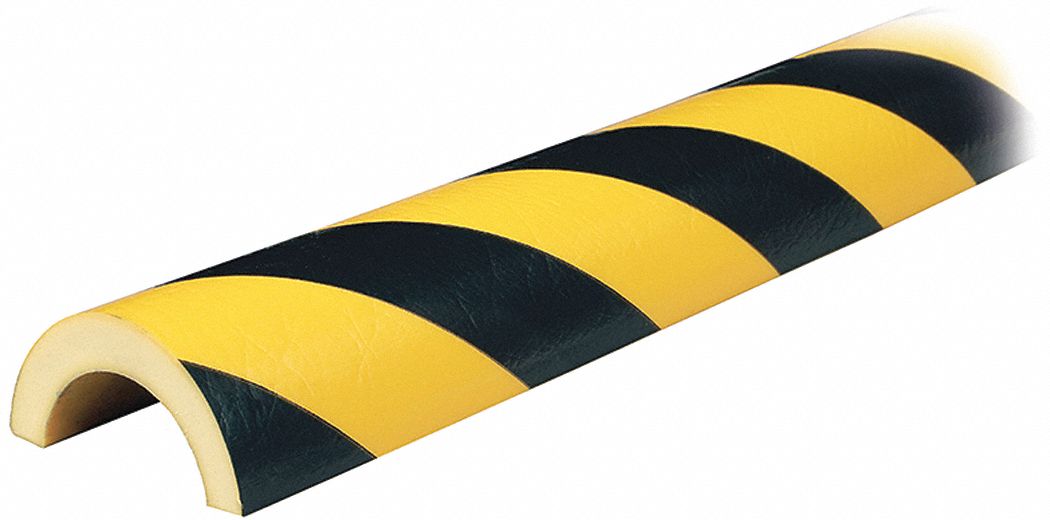 Radius Corner Guard: Polyurethane Foam, Round Shape, 39 in Overall Lg, 0.4 in Overall Thick