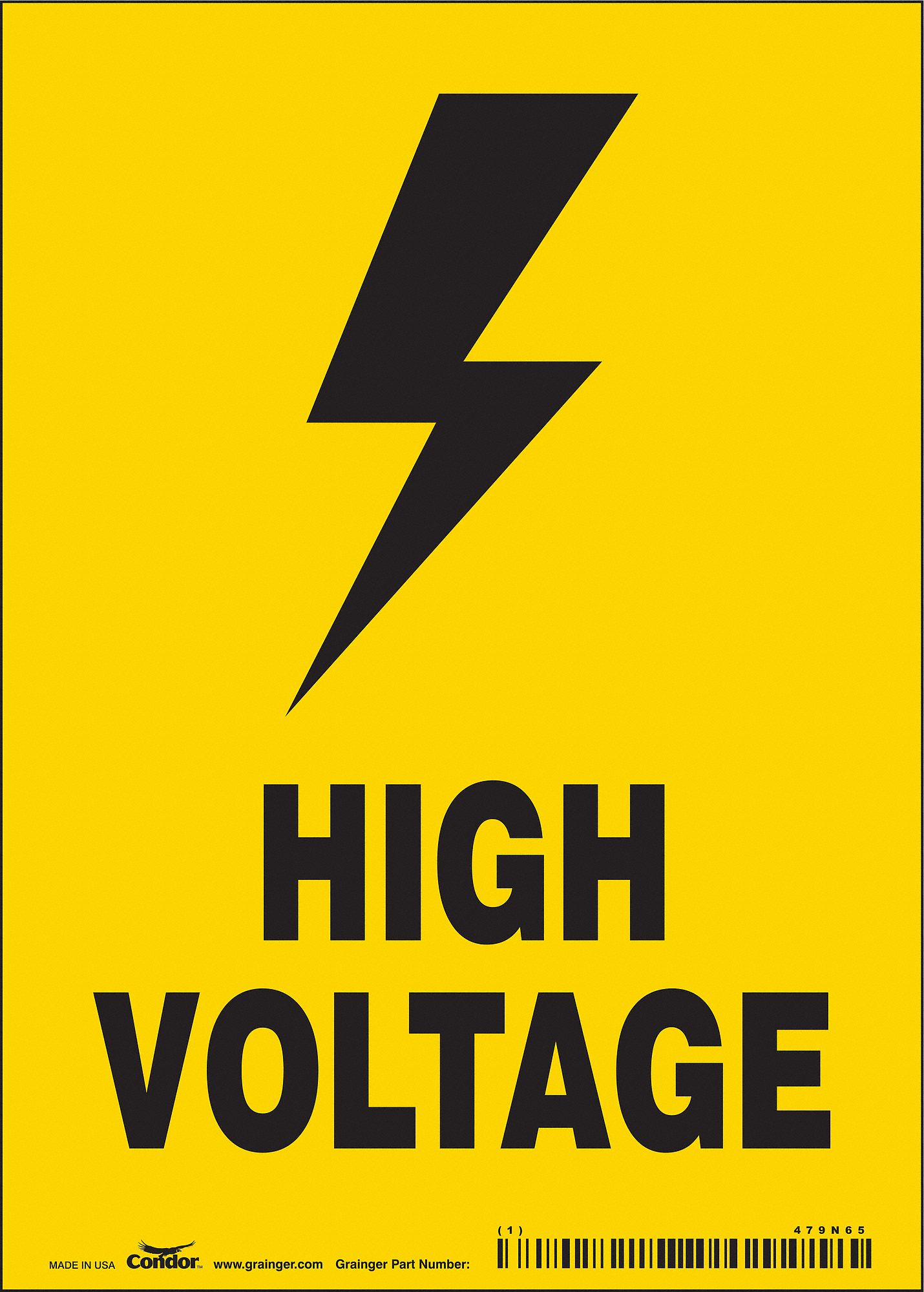 Safety Sign: Vinyl, Adhesive Sign Mounting, 7 in x 5 in Nominal Sign Size, Not Retroreflective