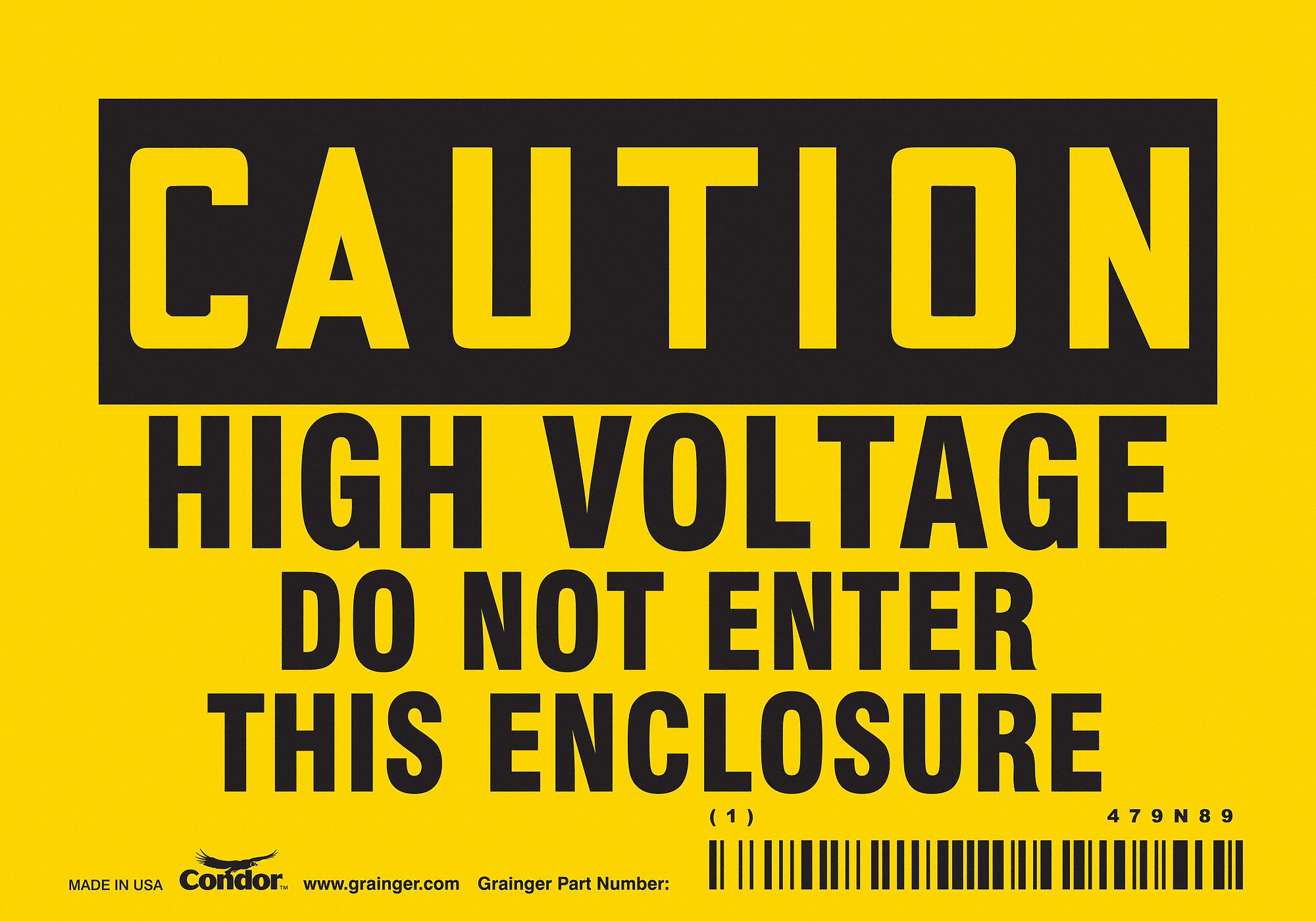 Safety Sign: Vinyl, Adhesive Sign Mounting, 3 1/2 in x 5 in Nominal Sign Size, Not Retroreflective